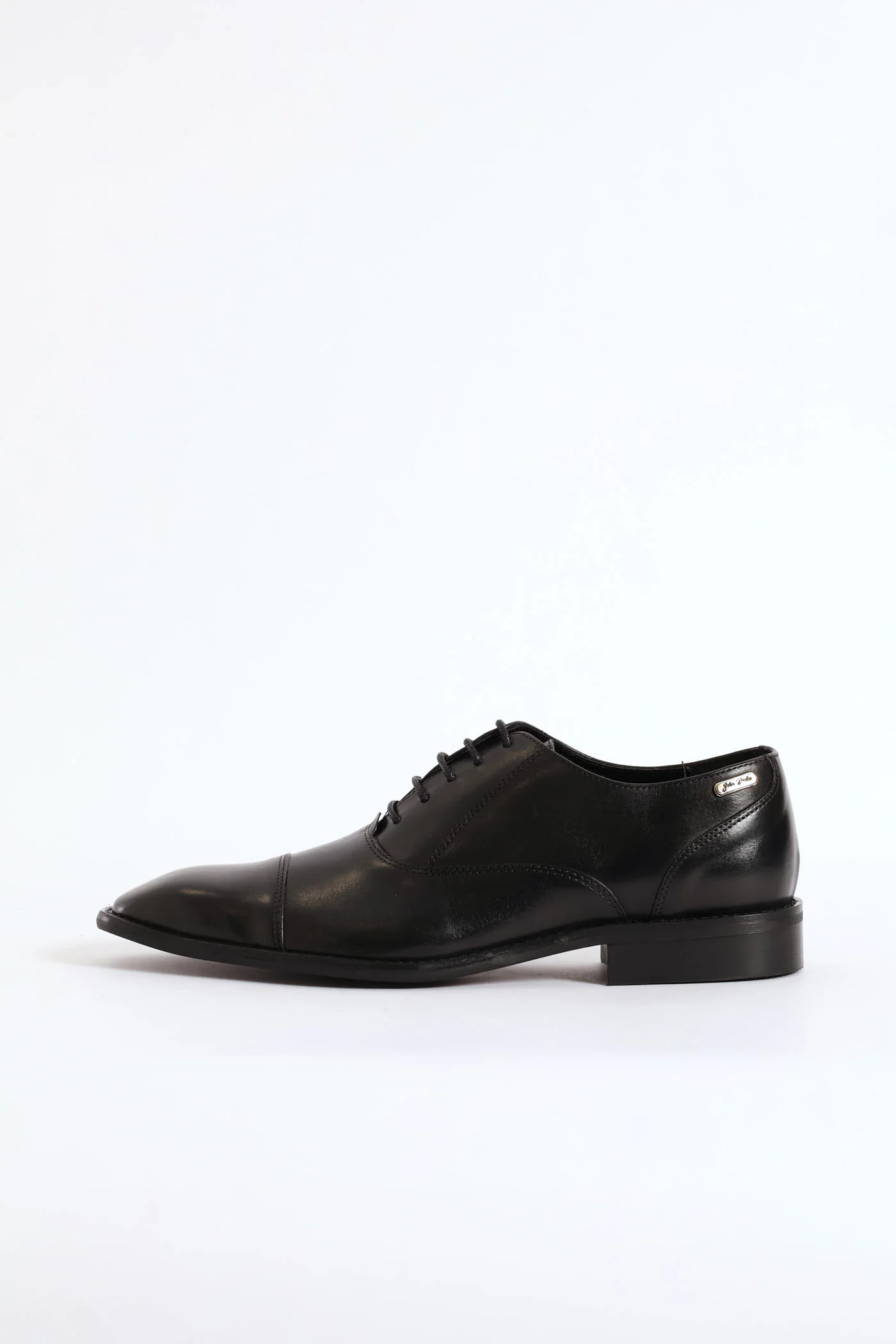 Oxford Lace Up Smart Shoe With Toe Cap - Black - Image 3