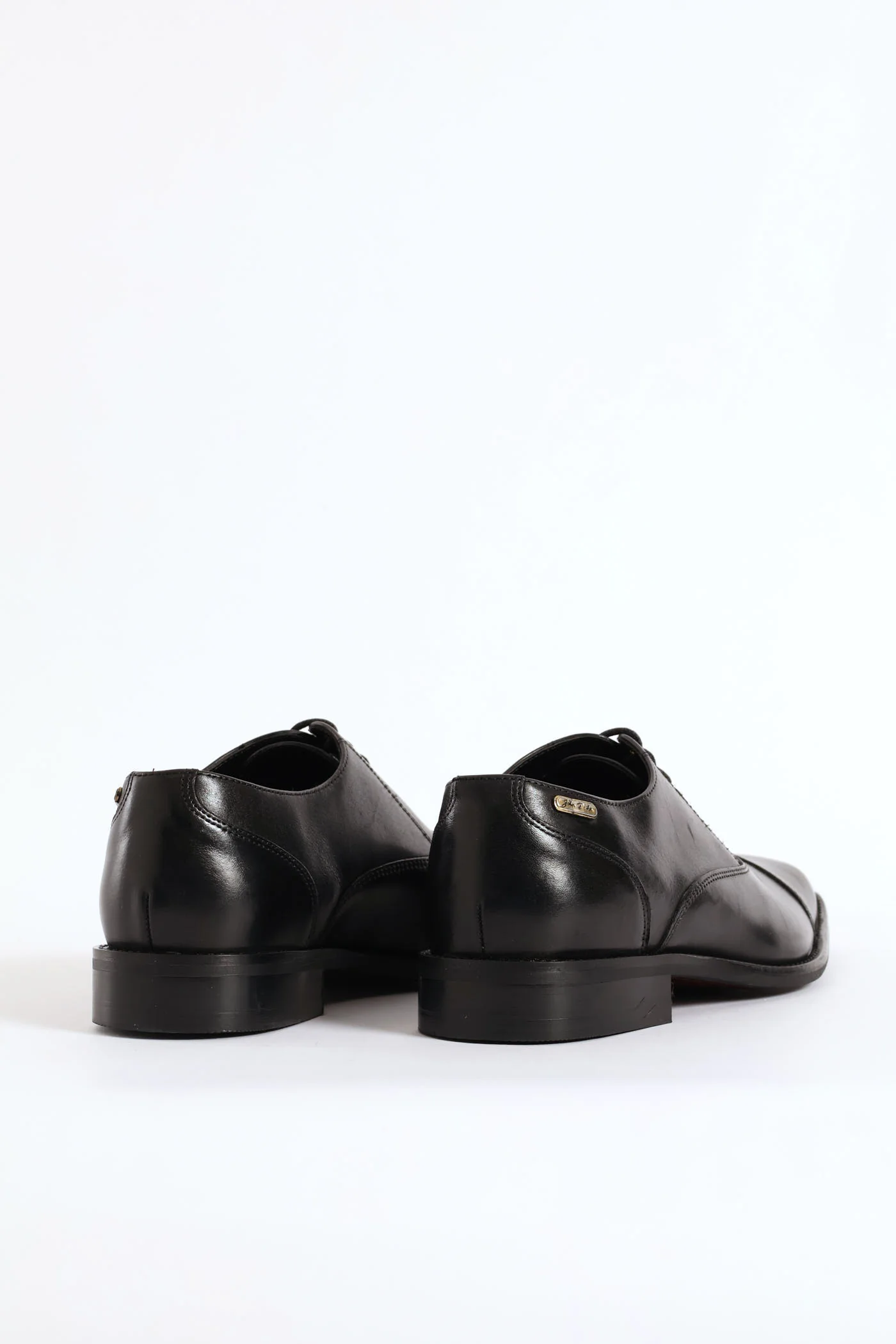 Oxford Lace Up Smart Shoe With Toe Cap - Black - Image 5