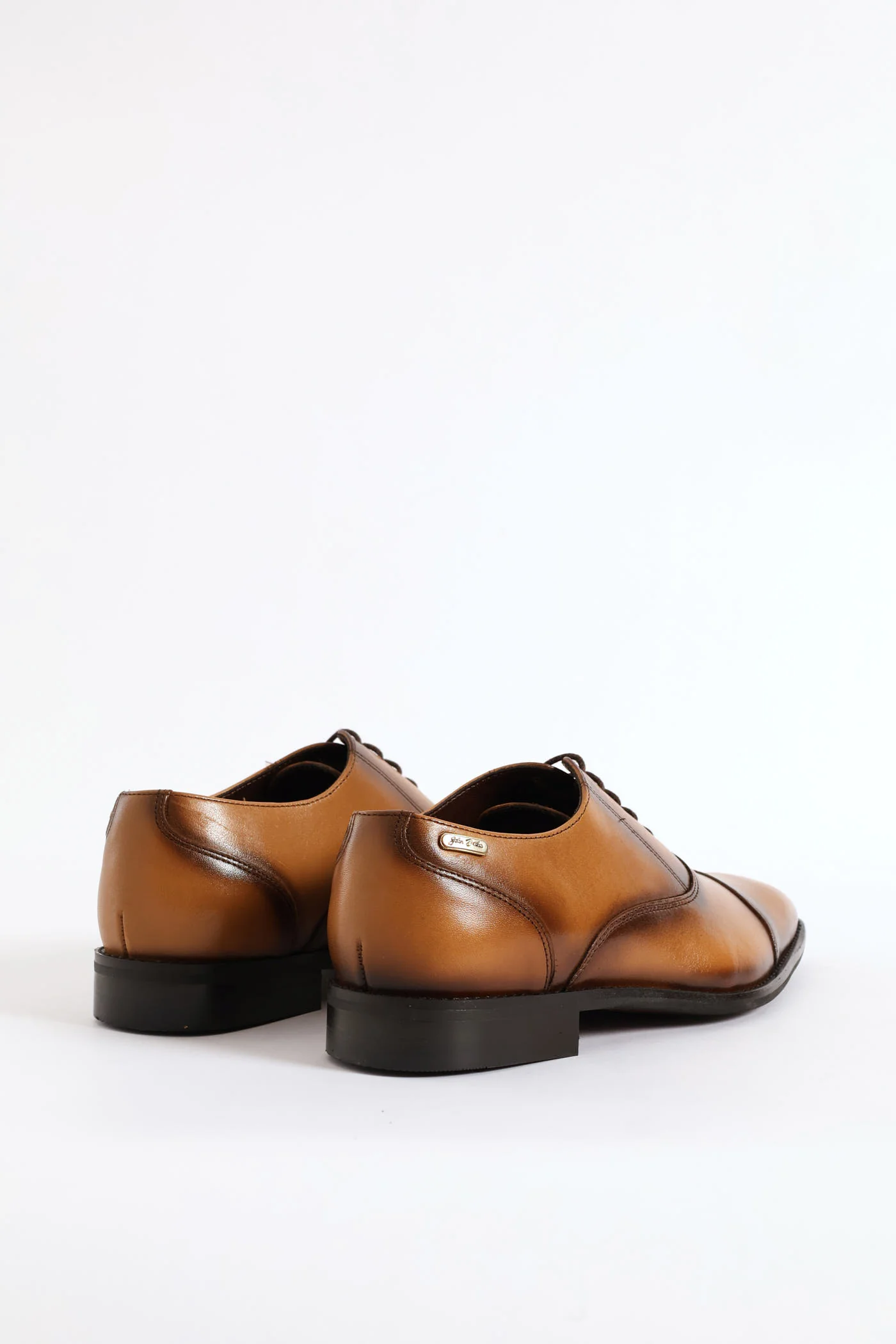 Oxford Lace Up Smart Shoe With Toe Cap - Tan - Image 4