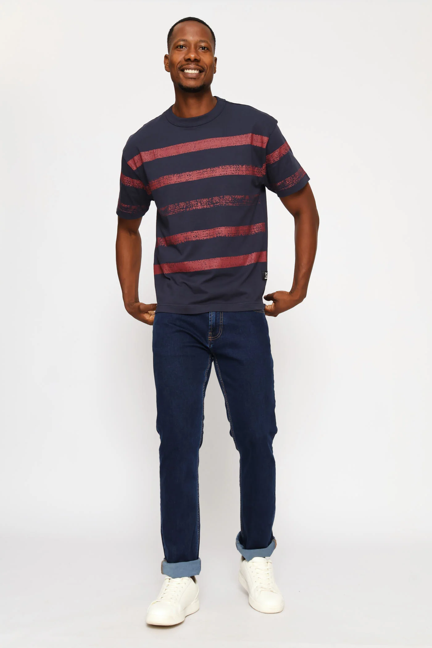 Pabi Gradient Stripe Tee - Navy - Image 5
