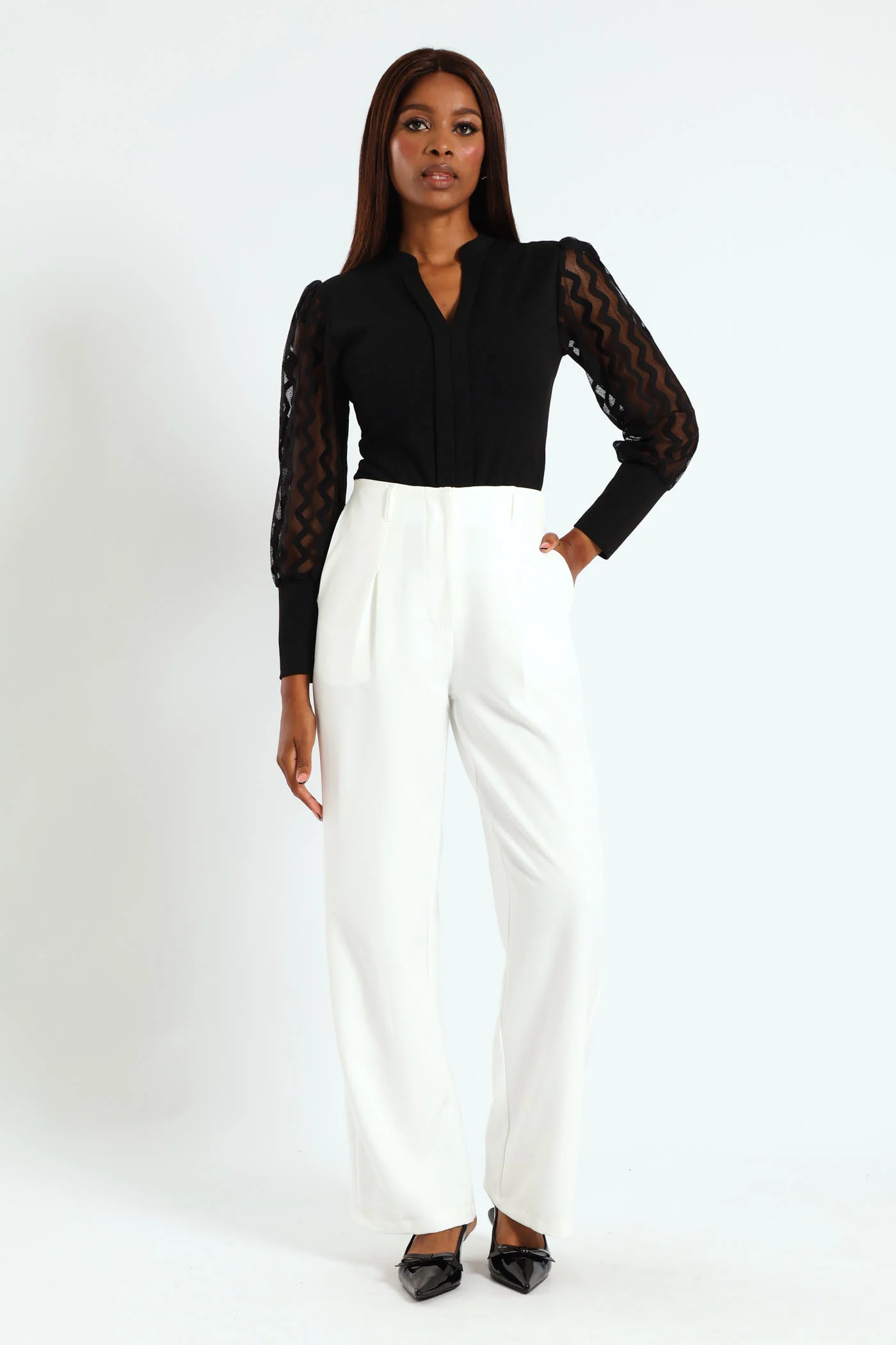 Paddle Straight Leg Pant - White - Image 2