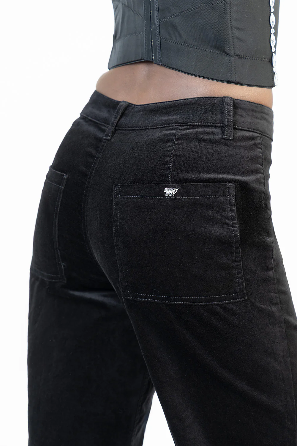 Paige High Waist Tailored Style Wide Leg Denim - Black - Image 7