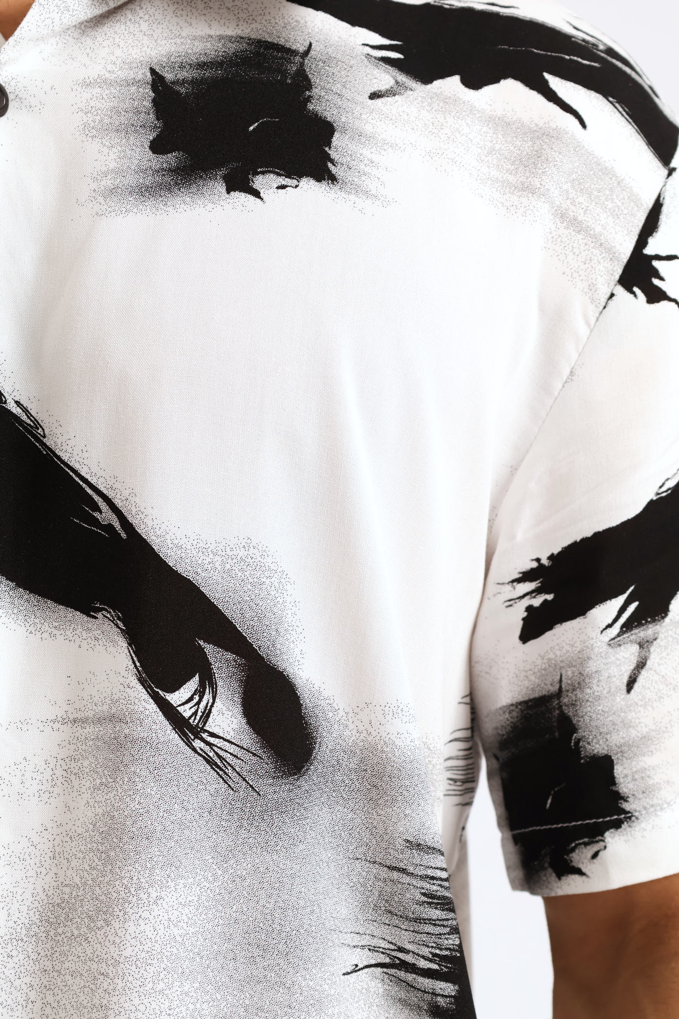 Paint Splash Viscose  Shirt - Off White - Image 4