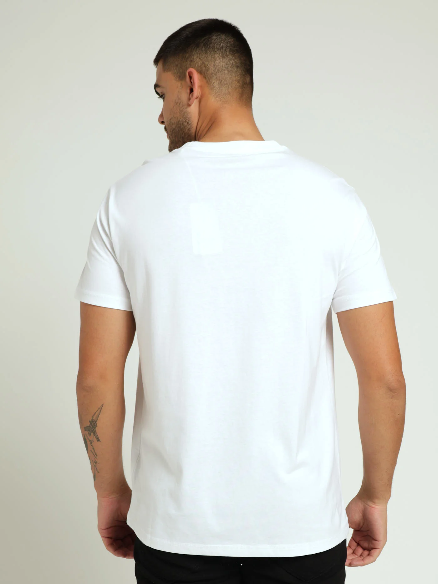 Palm Embroidered Tee - White - Image 3