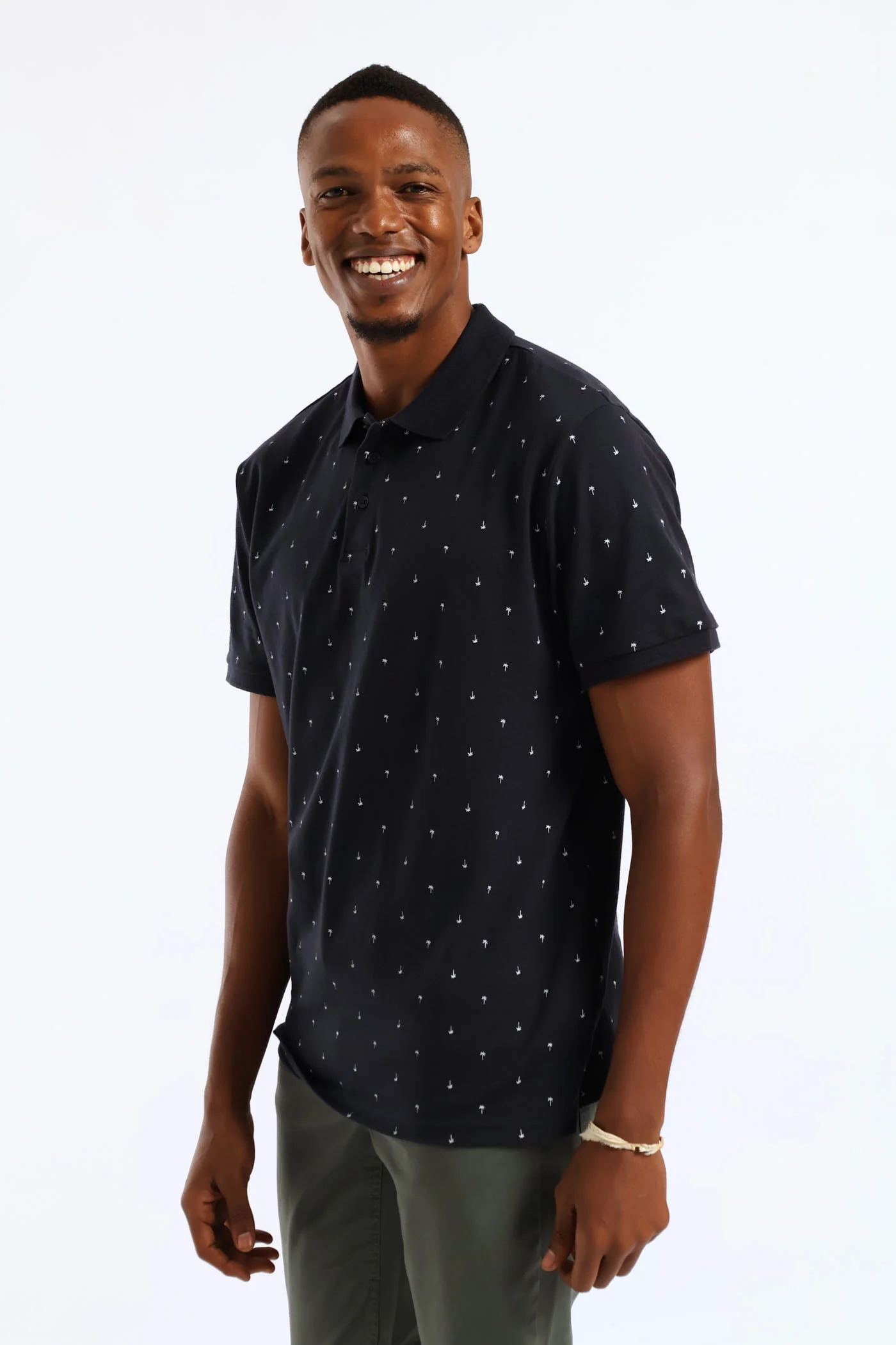 Palm Print Golfer - Navy - Image 4