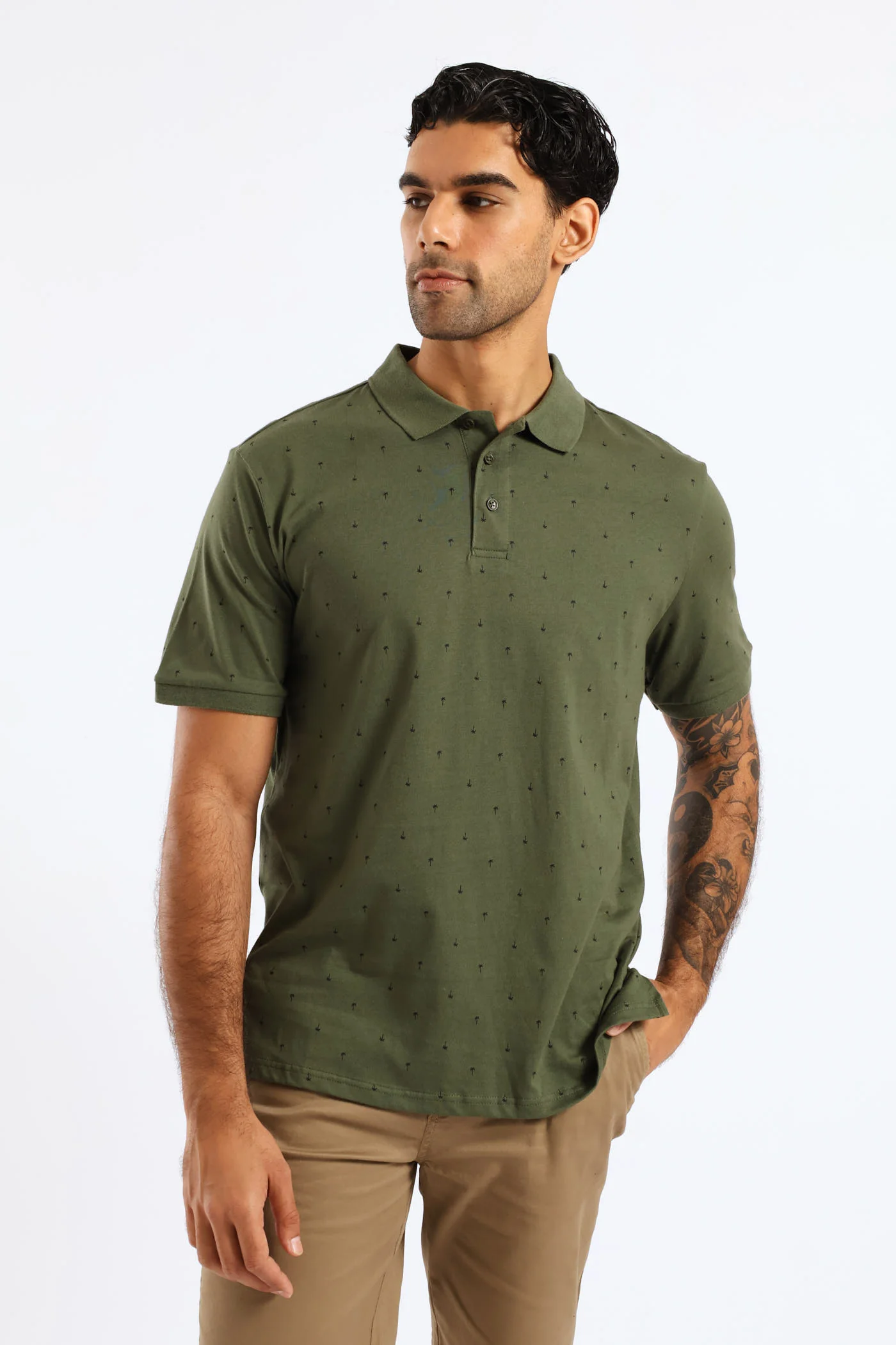 Palm Print Golfer - Olive - Image 3