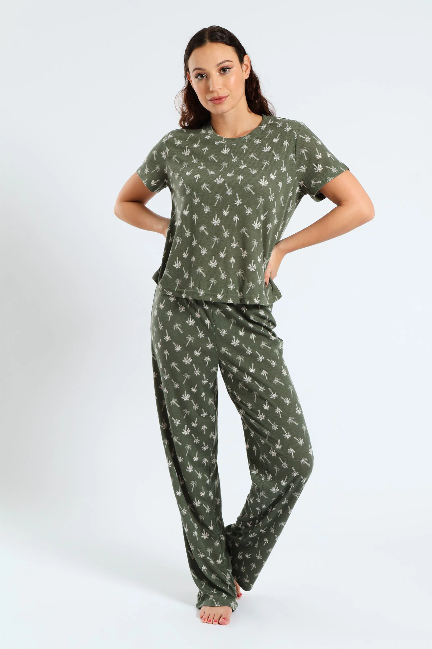 Palm Straight Leg Rib Knit Pant - Fatigue - Image 2