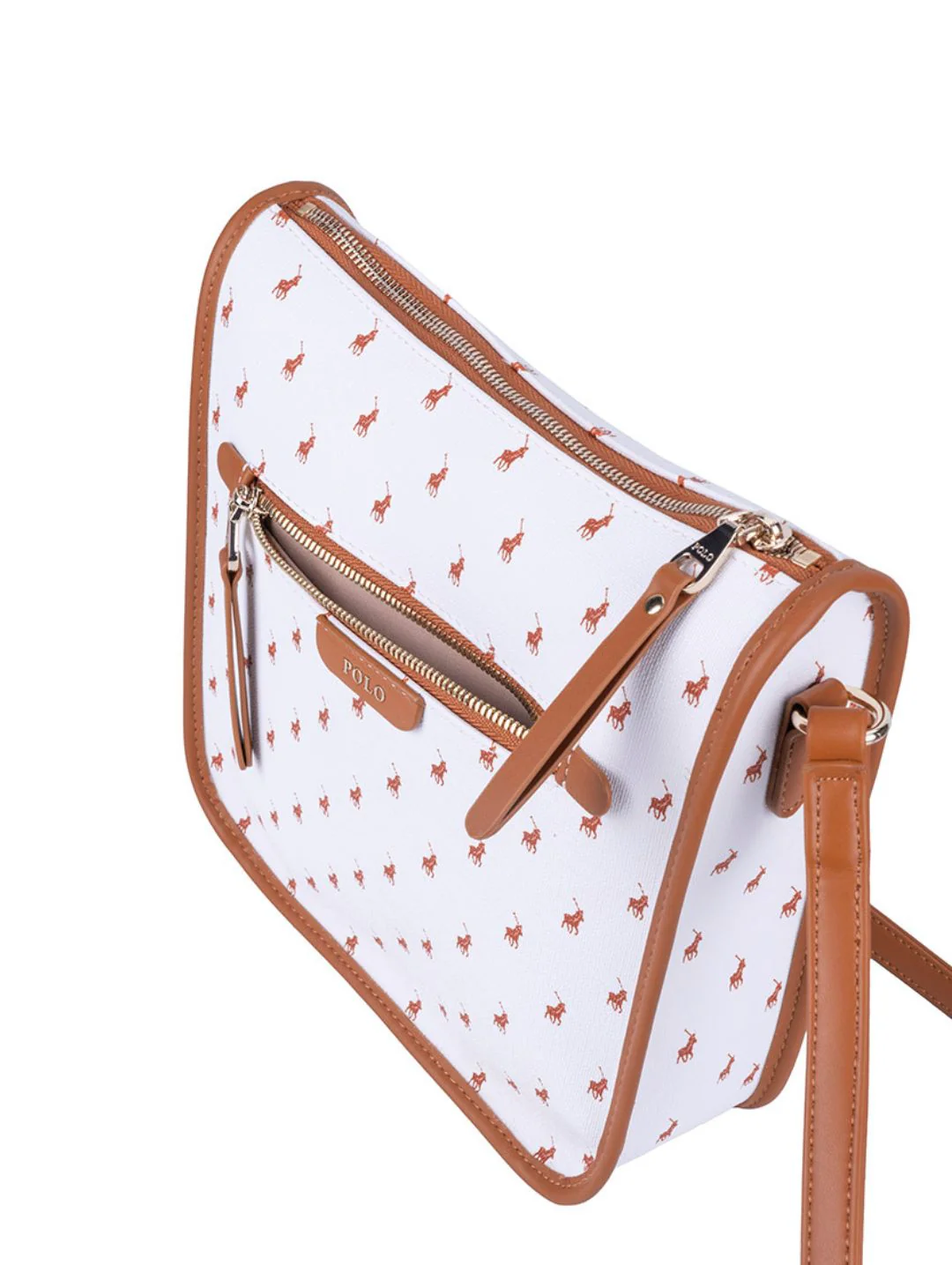 Panama Crossbody Bag - Tan/White - Image 7