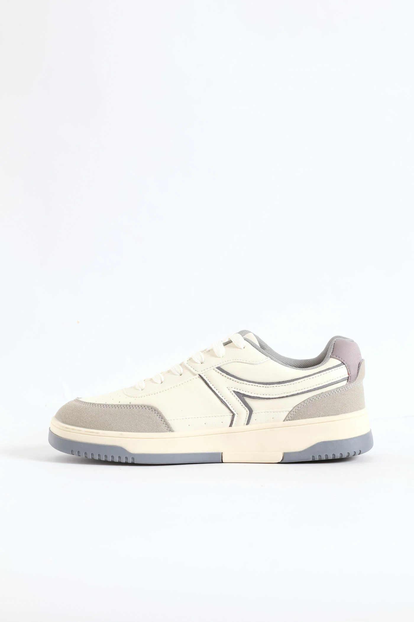 Panel Detail Sneaker - White/Grey - Image 3