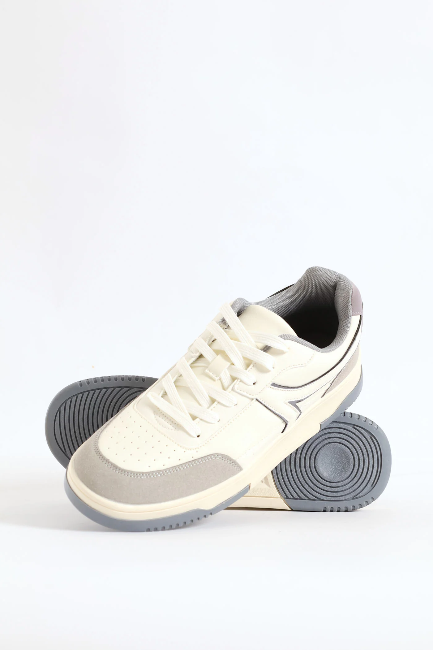Panel Detail Sneaker - White/Grey - Image 4