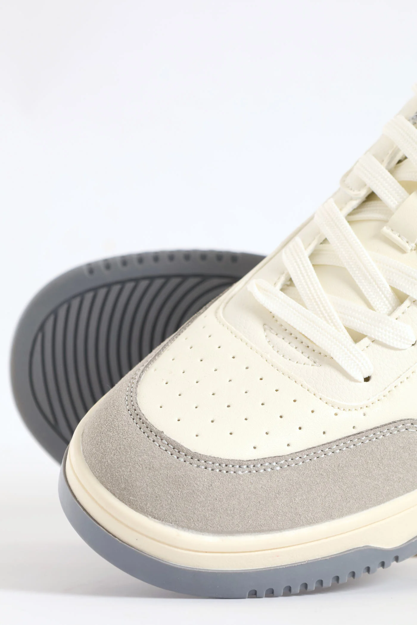 Panel Detail Sneaker - White/Grey - Image 5