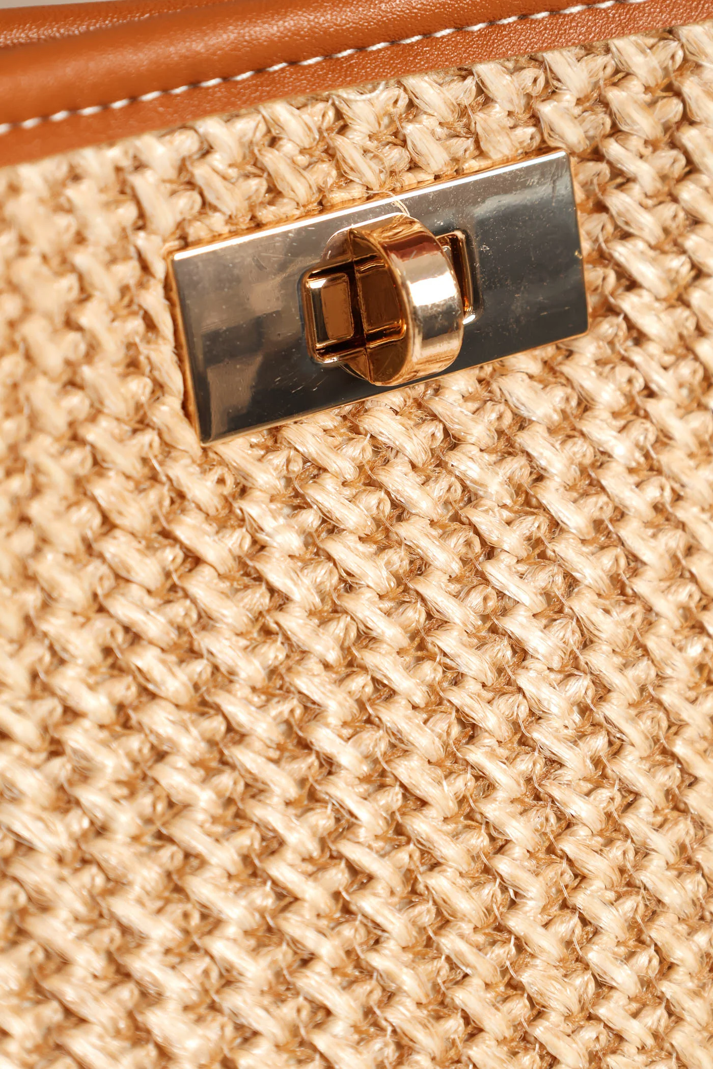Panel Front Clasp Crossbody Bag - Tan - Image 5