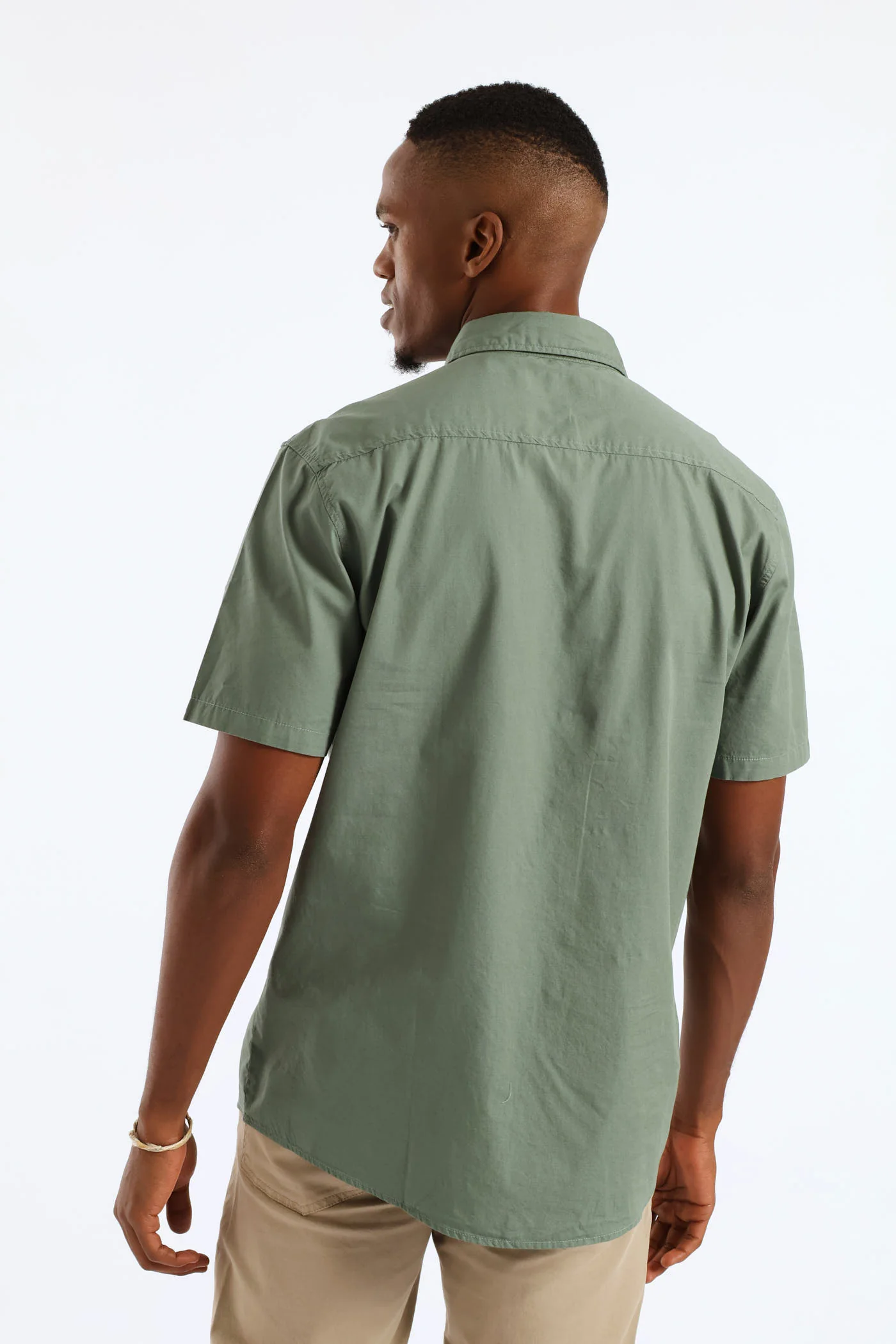 Panel Poplin Shirt - Sage - Image 5