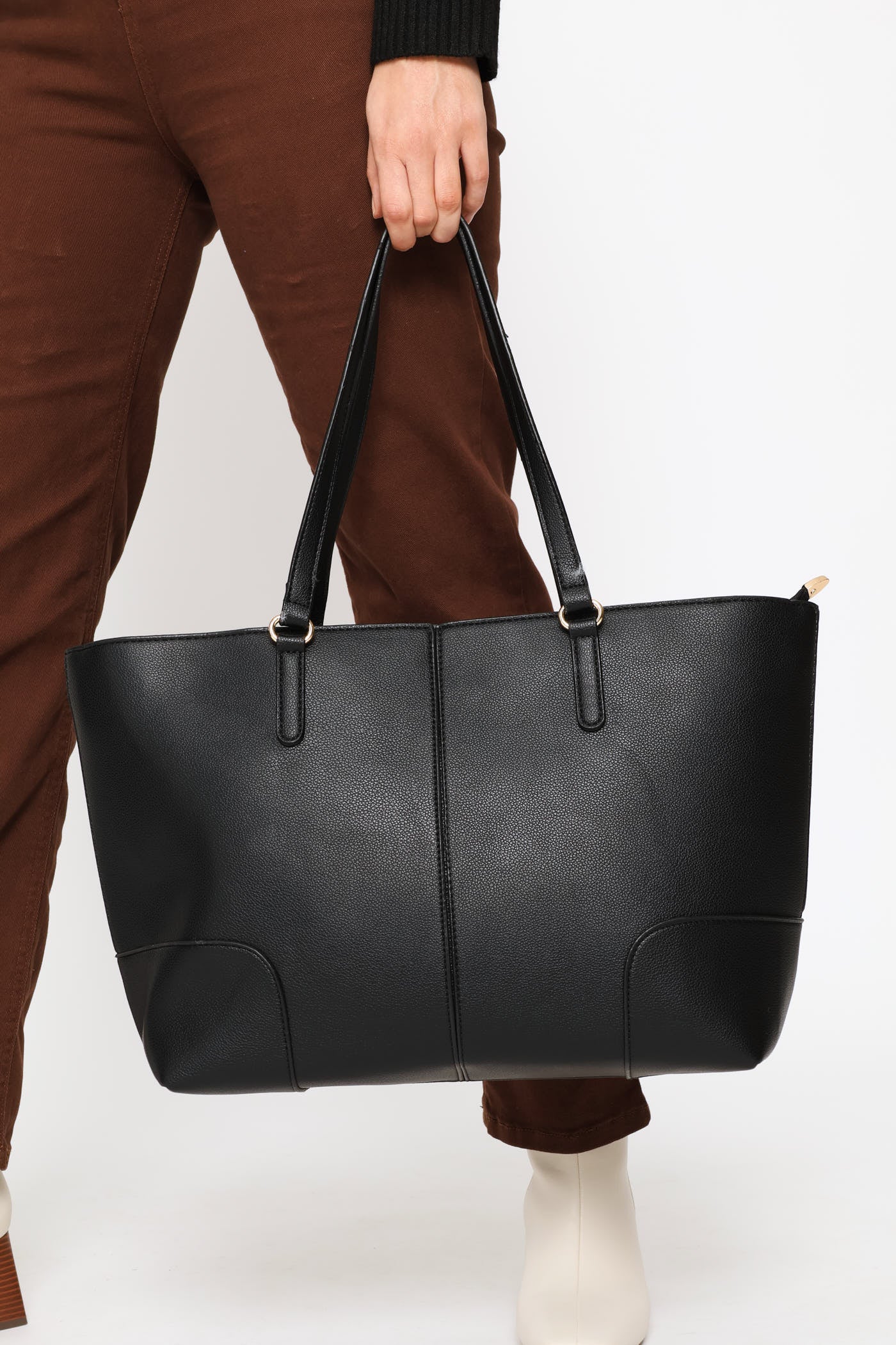 Panel Shopper Bag - Black - Image 2