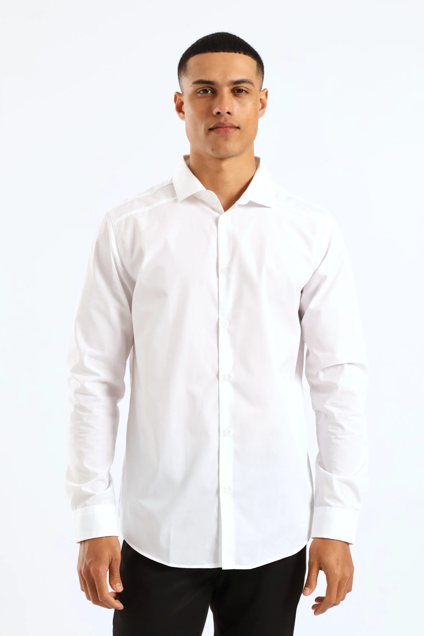 Panel Shoulder Shirt - White - Image 3