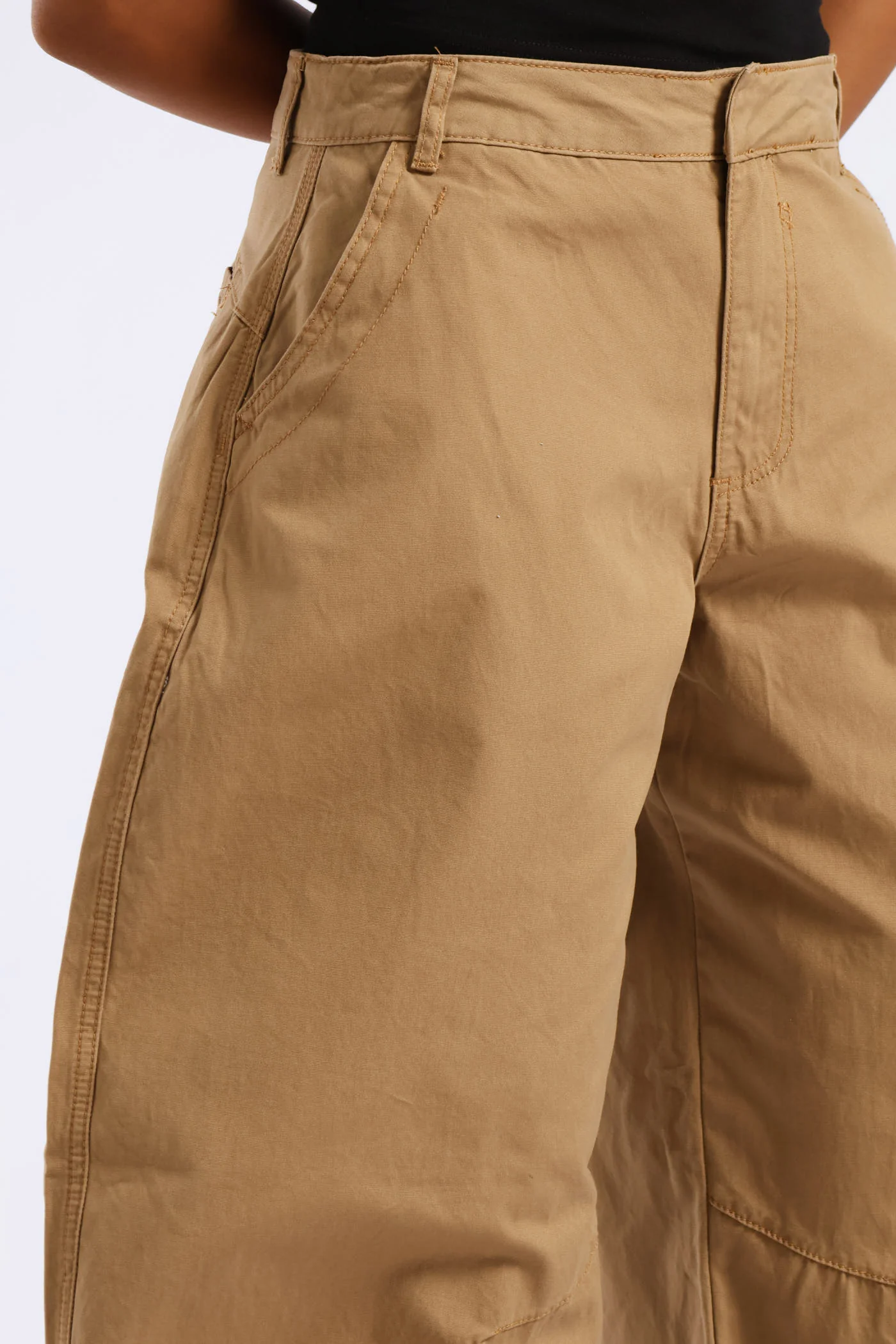 Panelled Balloon Pant - Caramel - Image 2