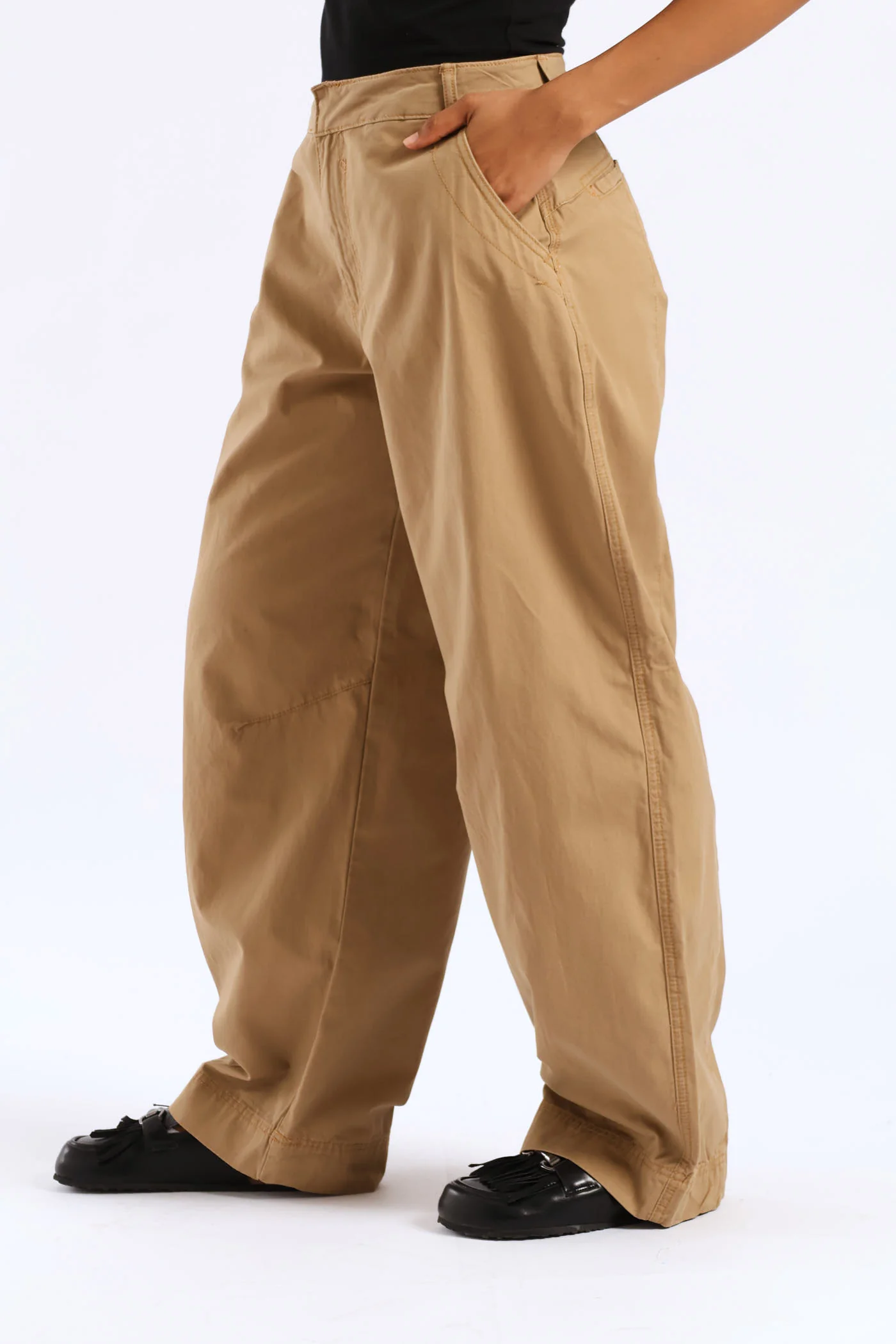 Panelled Balloon Pant - Caramel - Image 4