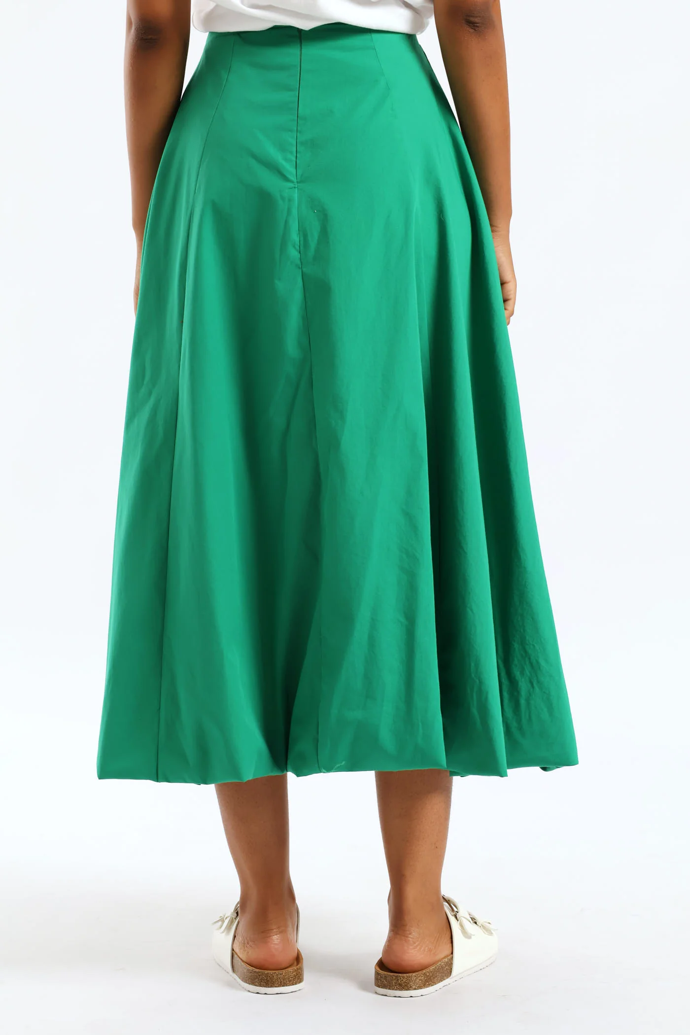 Panelled Bubble Midi Skirt - Emerald - Image 5