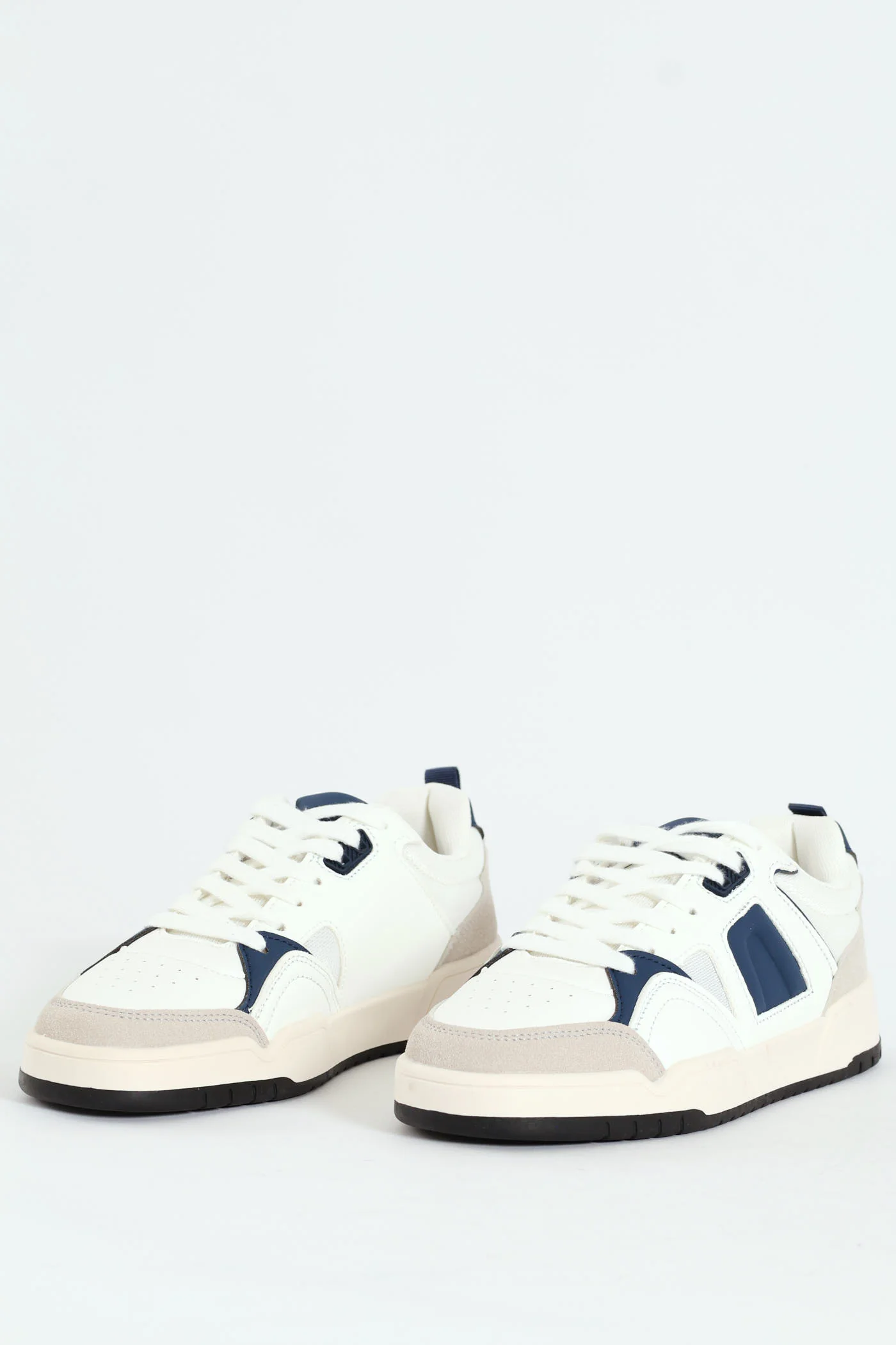 Panelled Fashion Court Sneaker - White/Navy - Image 3