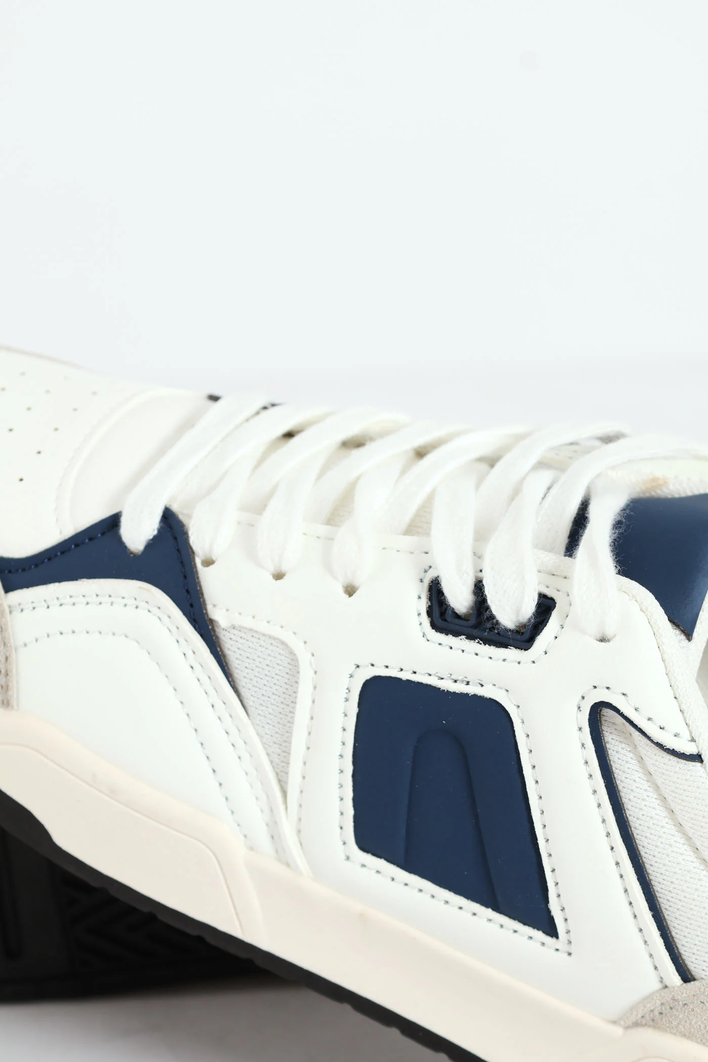 Panelled Fashion Court Sneaker - White/Navy - Image 6
