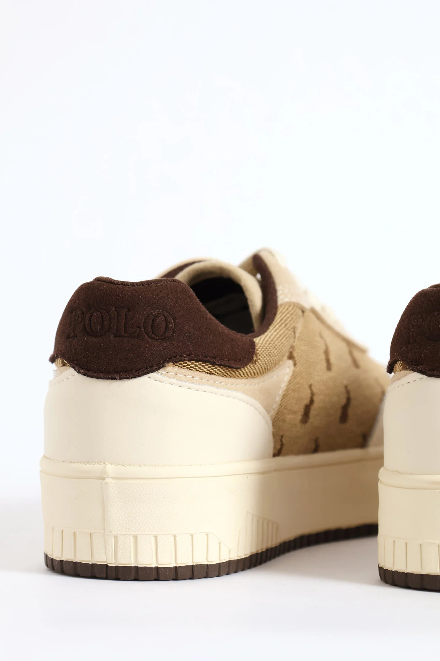 Panelled Jacquard Sneaker - Beige - Image 6