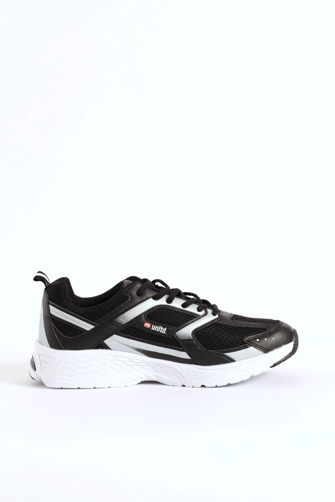 Panelled Lace Up Trainer - Black - Image 2
