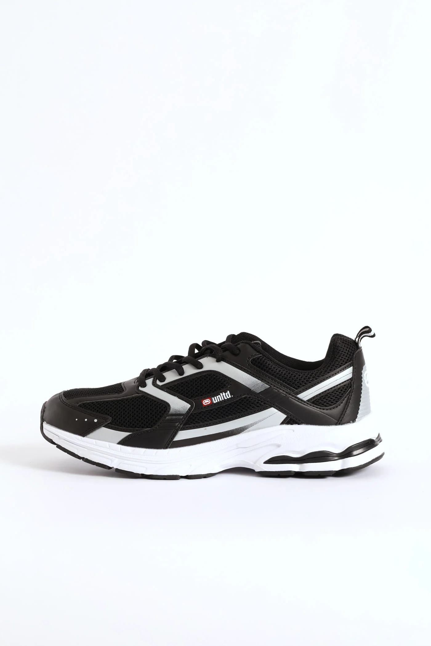 Panelled Lace Up Trainer - Black - Image 3