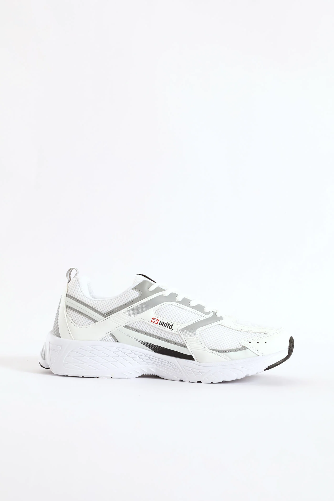 Panelled Lace Up Trainer - White - Image 4