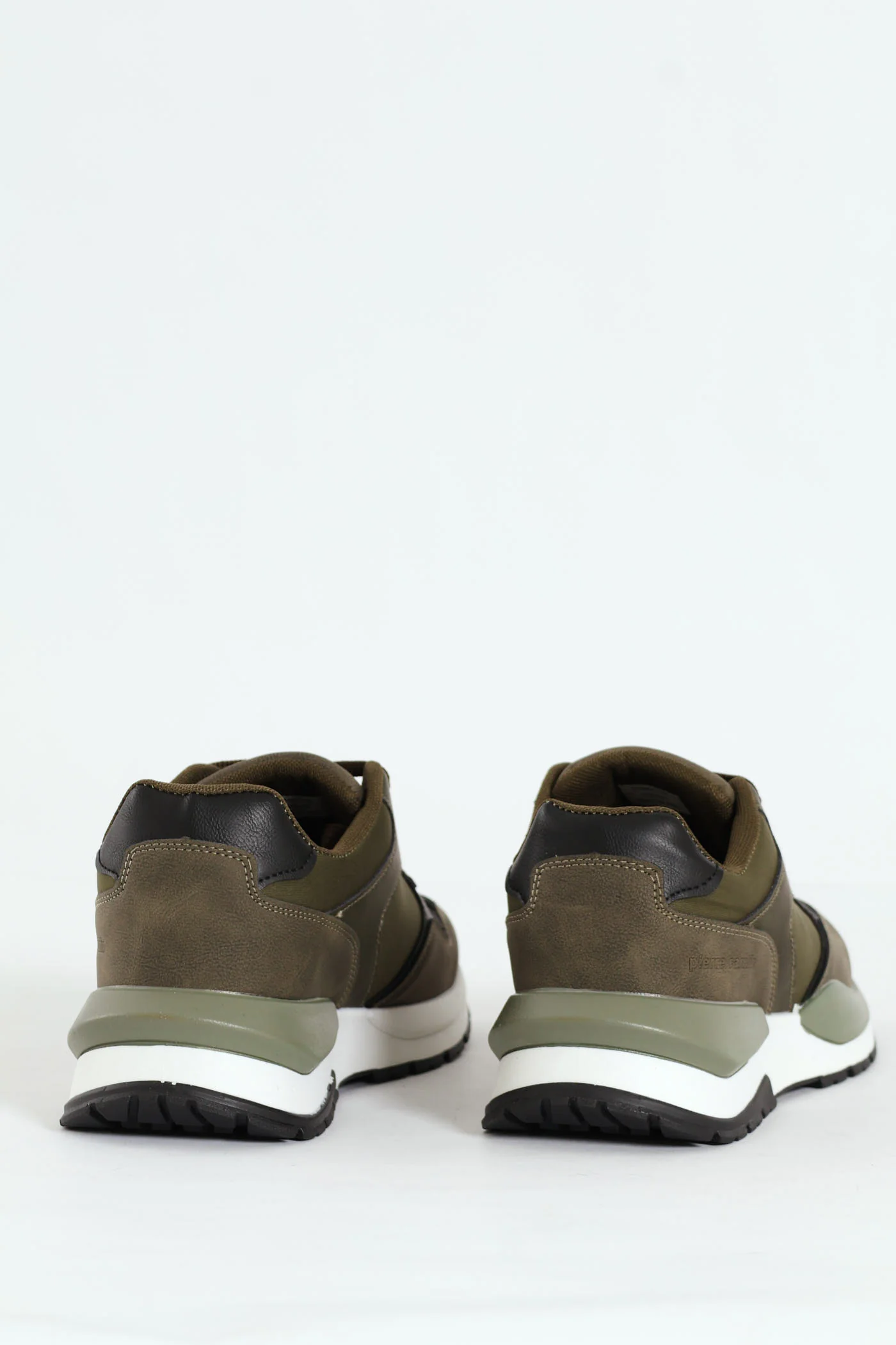 Panelled Retro Look Sneakers - Olive - Image 3
