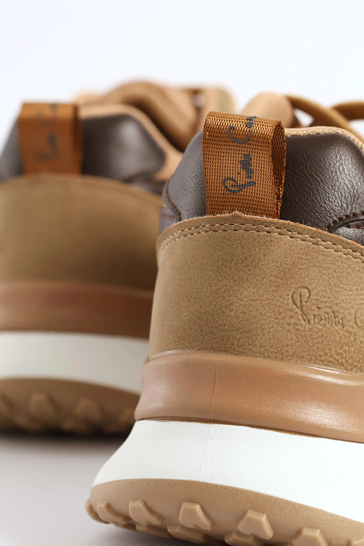 Panelled Retro Sneaker - Beige - Image 3