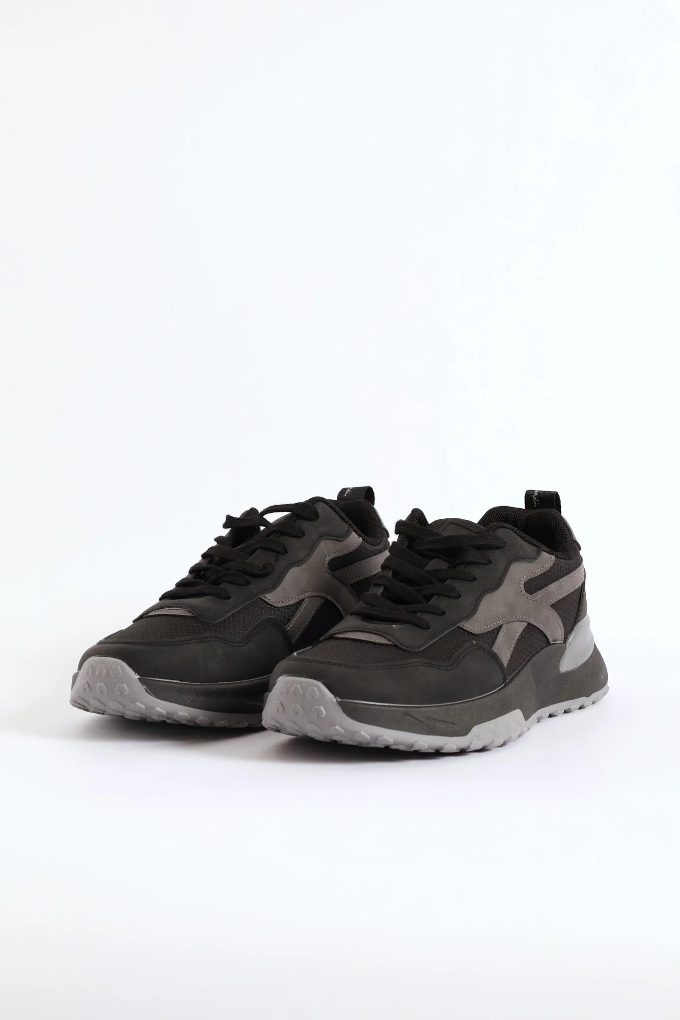 Panelled Retro Sneaker - Black - Image 4