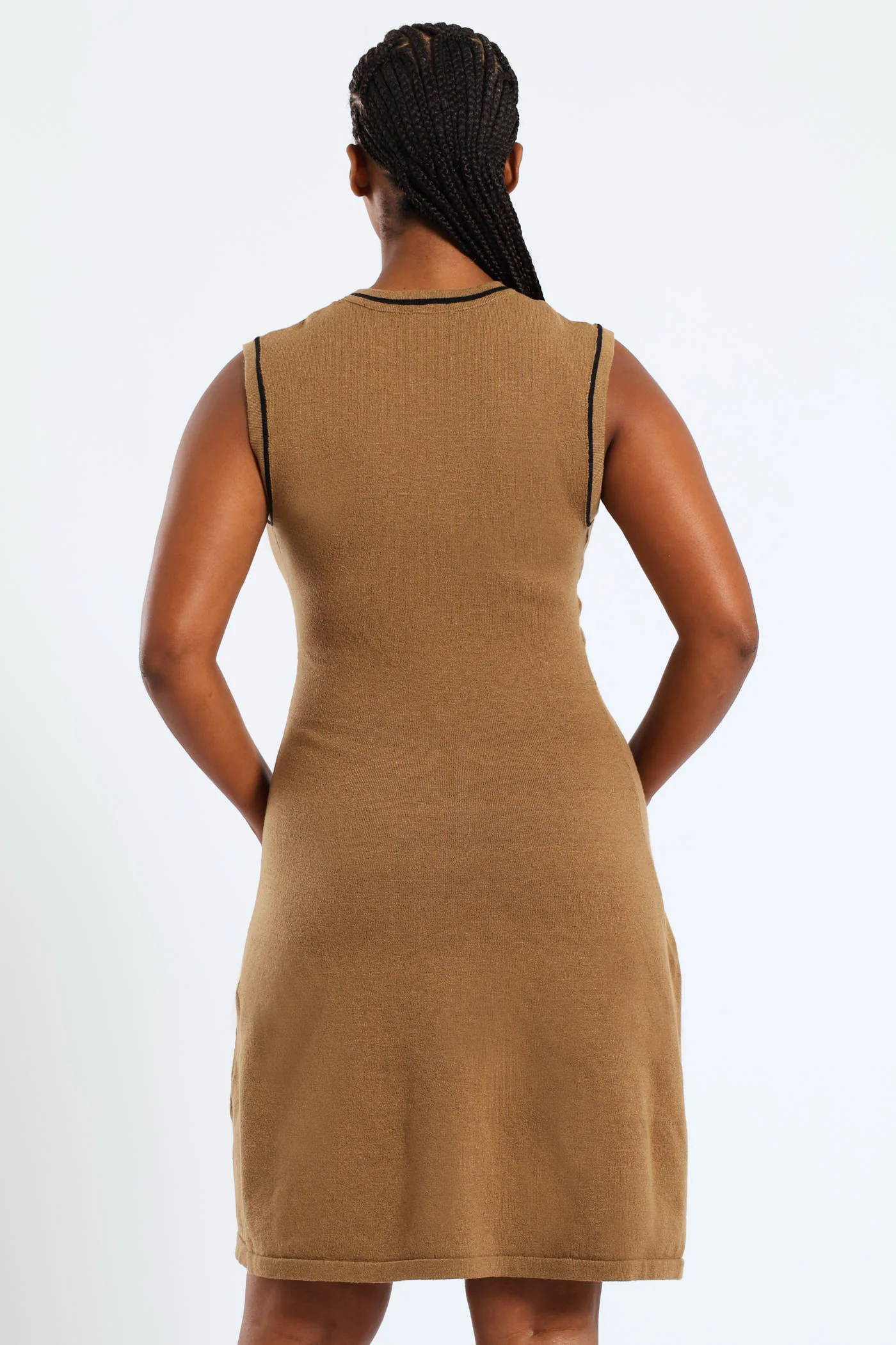 Panelled Tipped Skater Knitwear Dress - Image 4