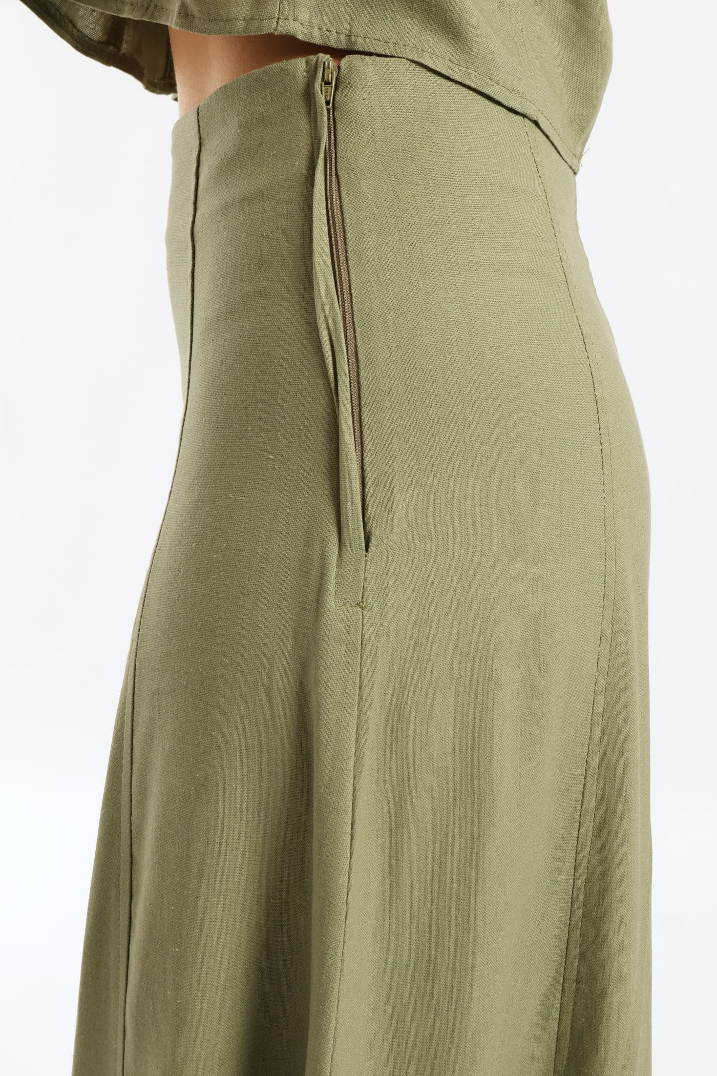 Pannelled Flare Midaxi Skirt - Light Fatigue - Image 5