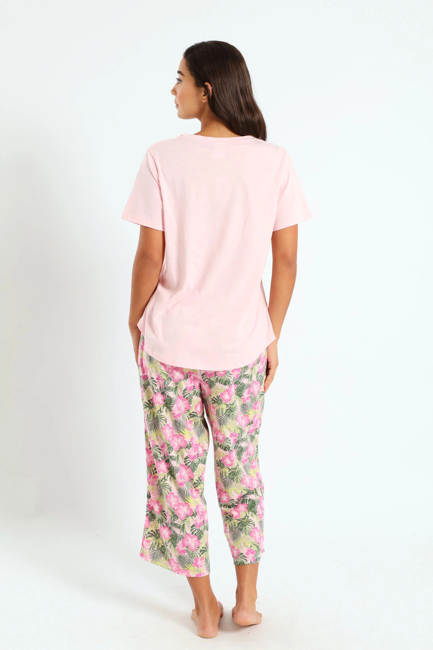 Paradise Tee & Capri Knit Set - Pink - Image 2