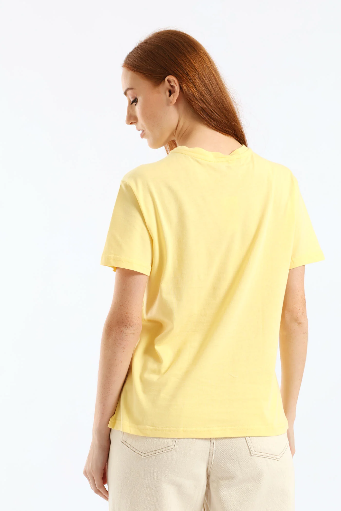 Paris Perfume Bottle Foil Tee - Pastel Yellow - Image 4