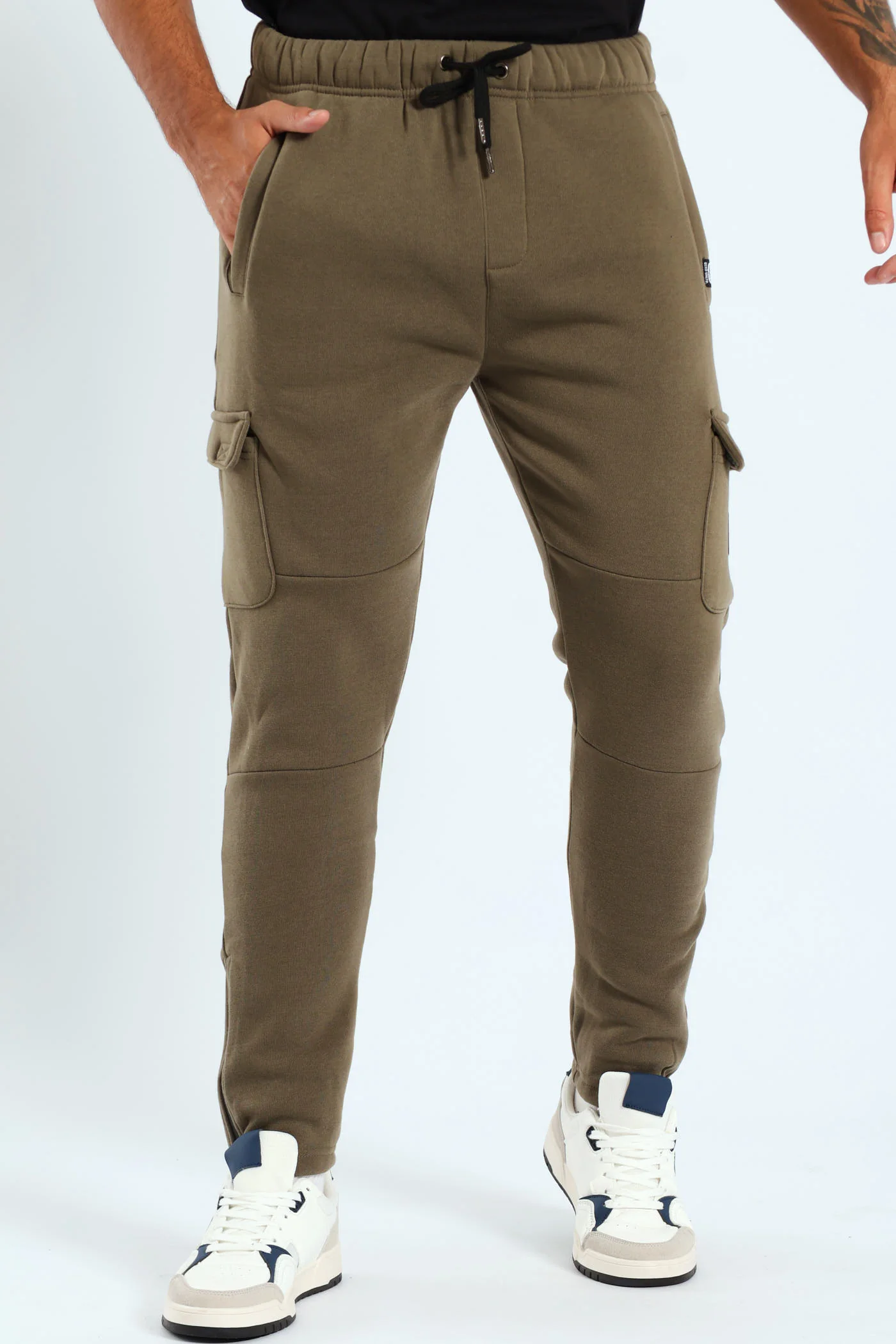 Patch Fleece Joggrer - Olive - Image 3