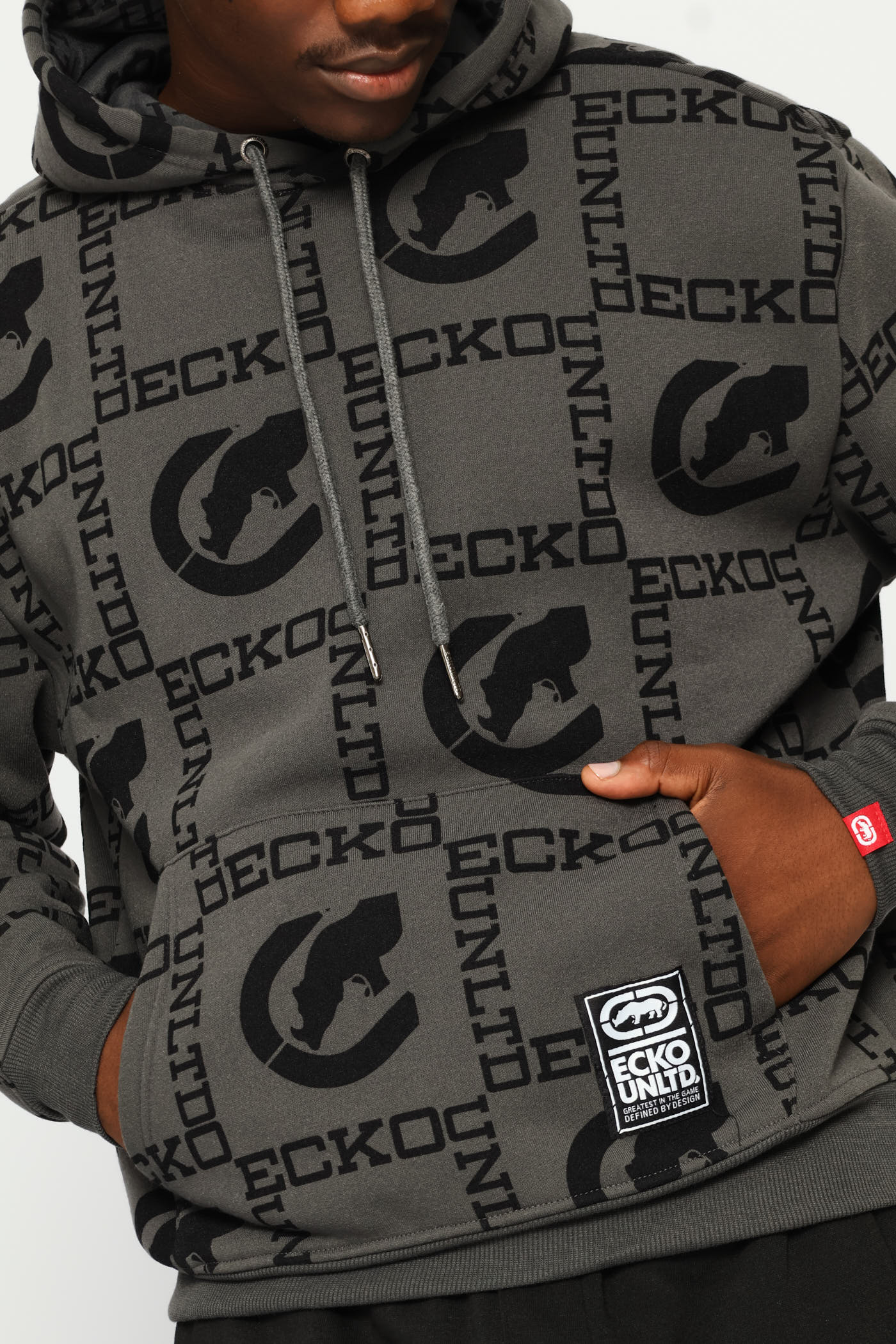 Patchwork Hoodie - Charcoal - Image 2