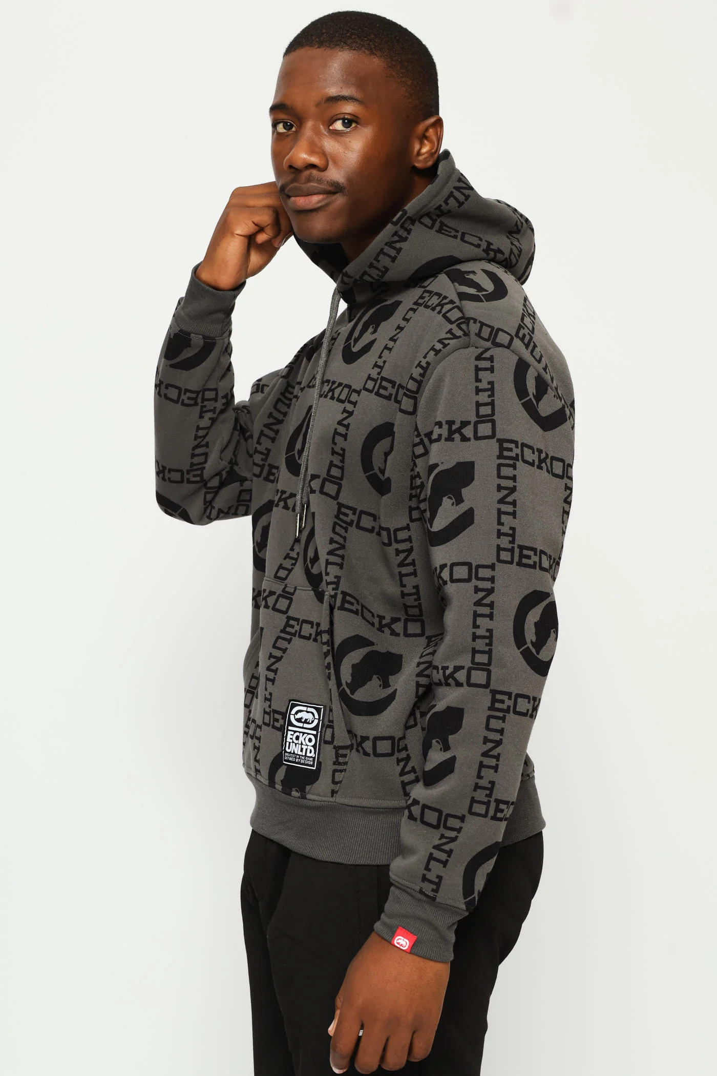 Patchwork Hoodie - Charcoal - Image 4
