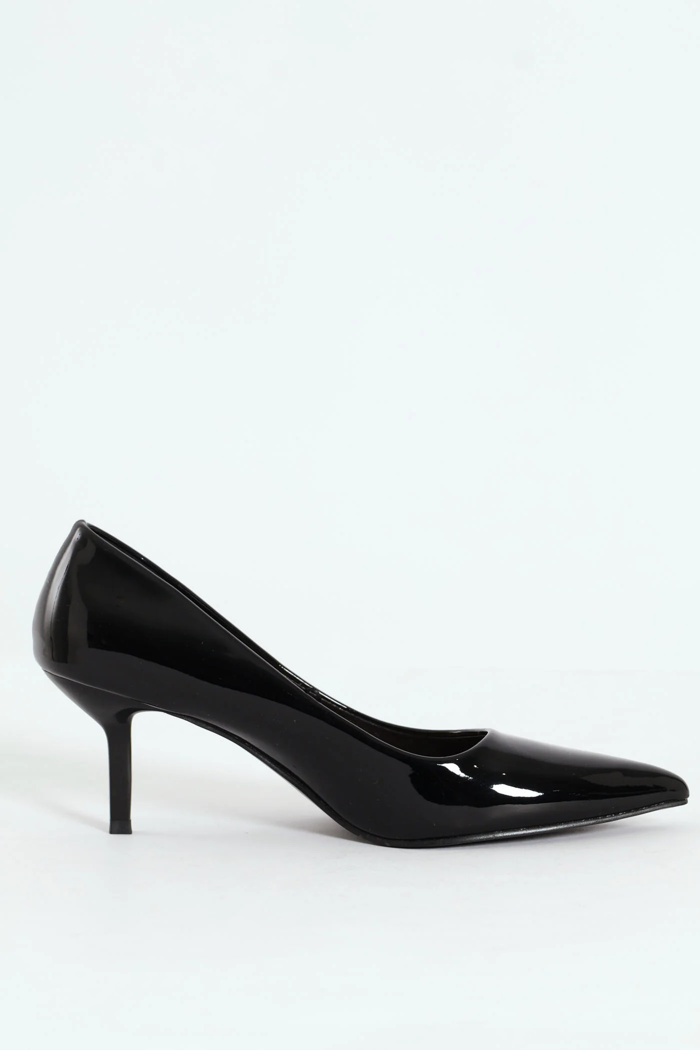 Patent Kitten Court Heel - Black - Image 3