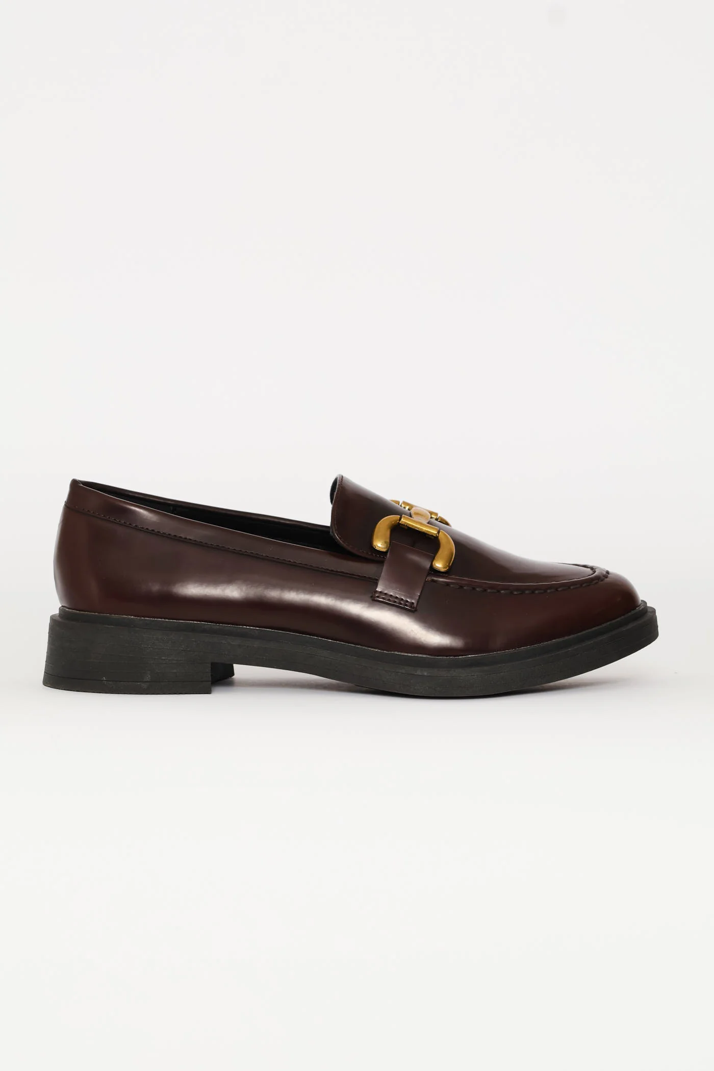 Patent Loafer With D-Trim - Burgundy - Image 2