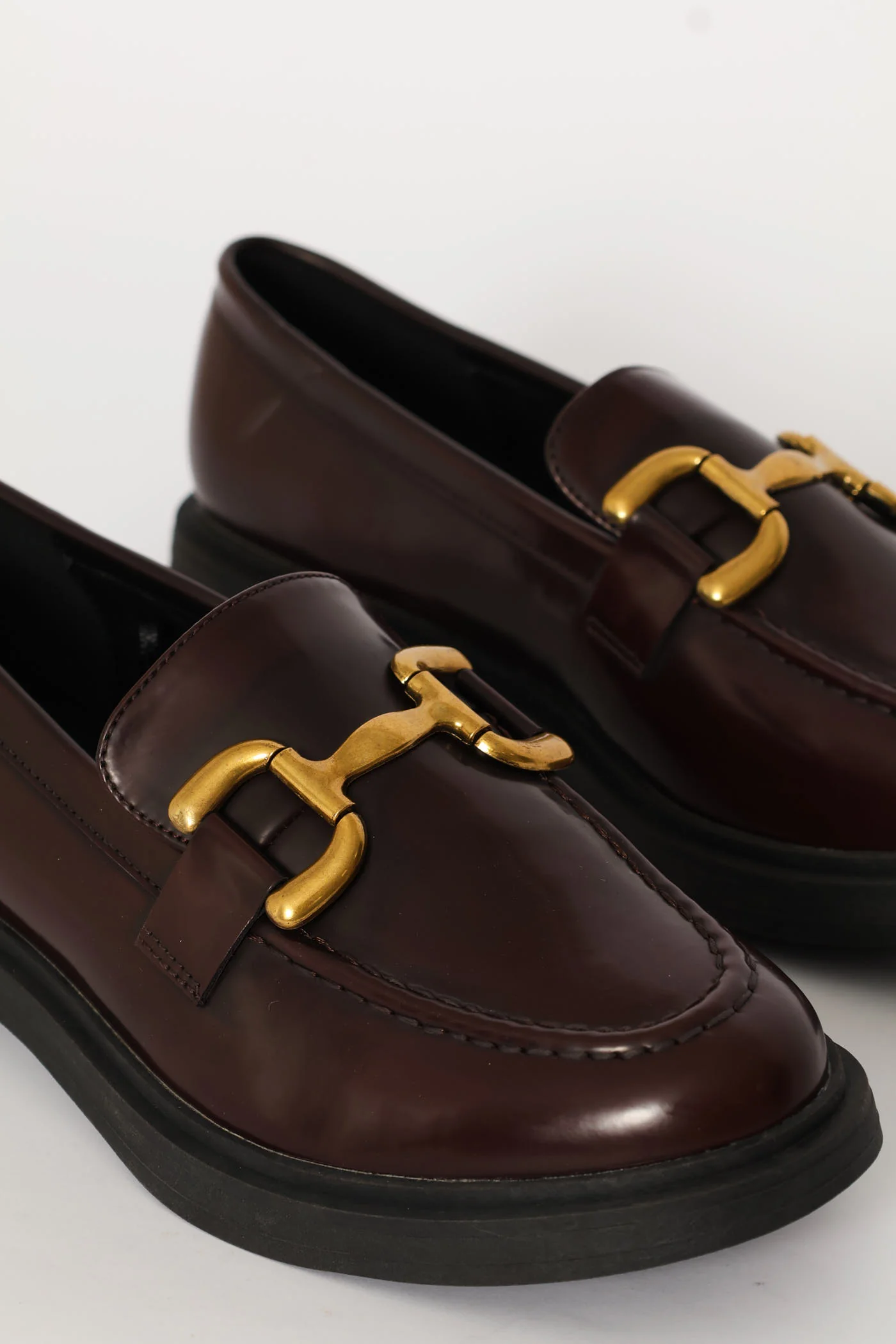 Patent Loafer With D-Trim - Burgundy - Image 4
