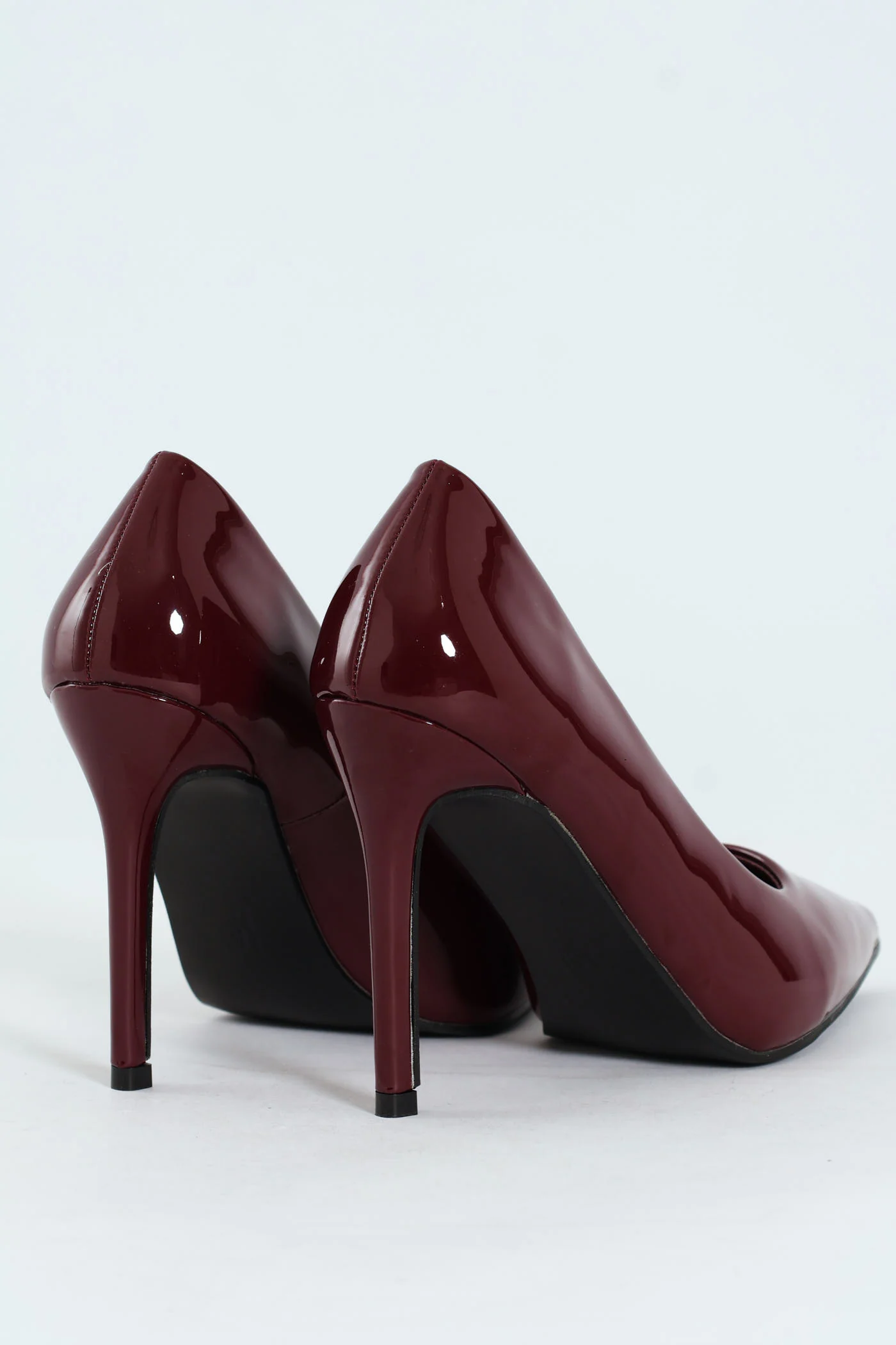 Patent Pointy Heel - Burgundy - Image 3