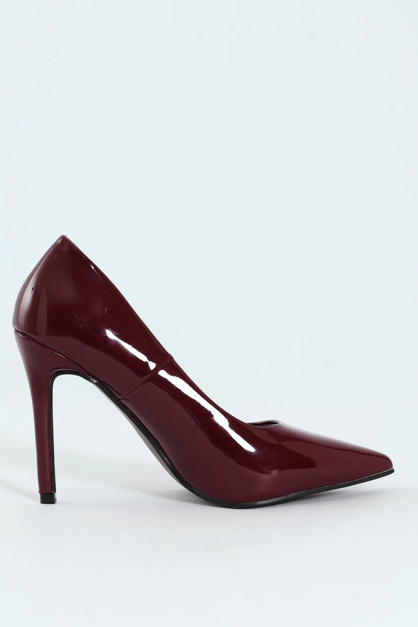 Patent Pointy Heel - Burgundy - Image 4