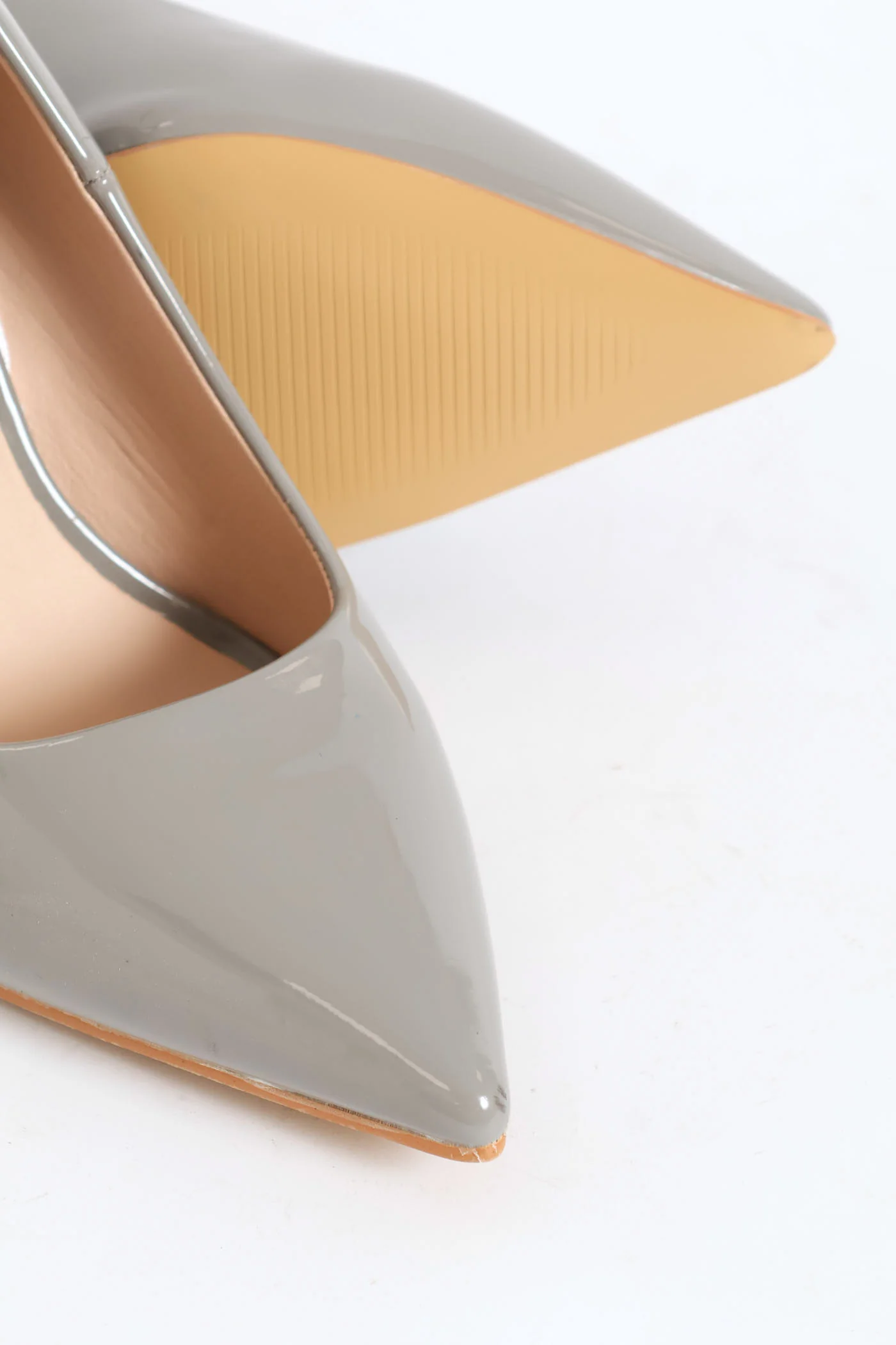 Patent Pointy Heel - Grey - Image 2