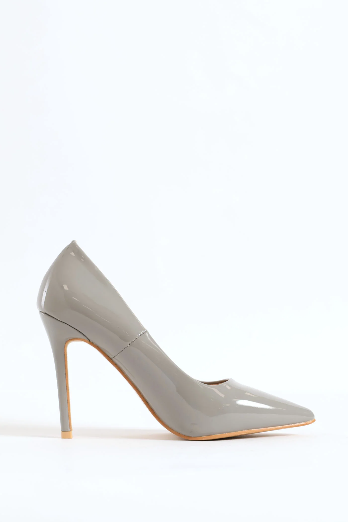 Patent Pointy Heel - Grey - Image 4
