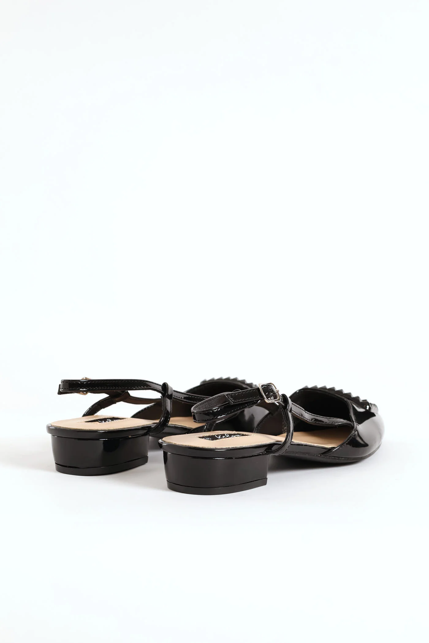 Patent Slingback Self Color Trim Mule - Black - Image 3