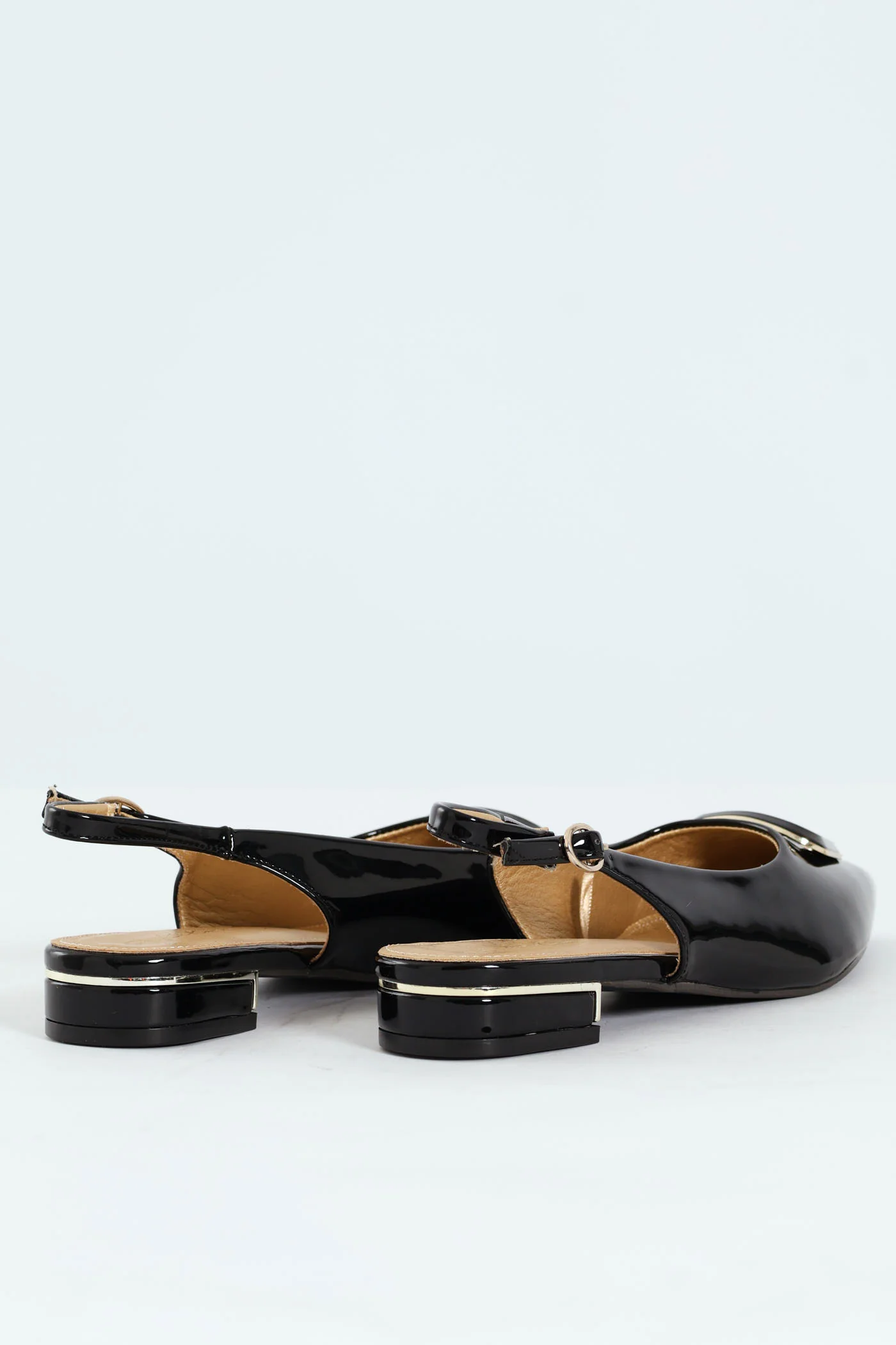 Patent Slingback Trim Low Block Mule Heel - Black - Image 4