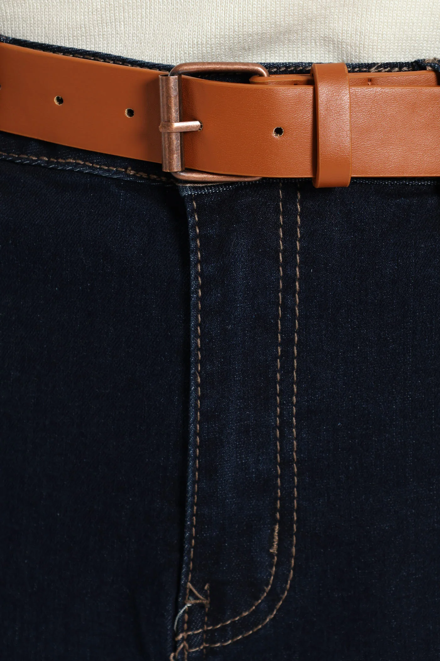 Pearl Belted Wide Leg Jean - Dark Wash Ink - Image 6