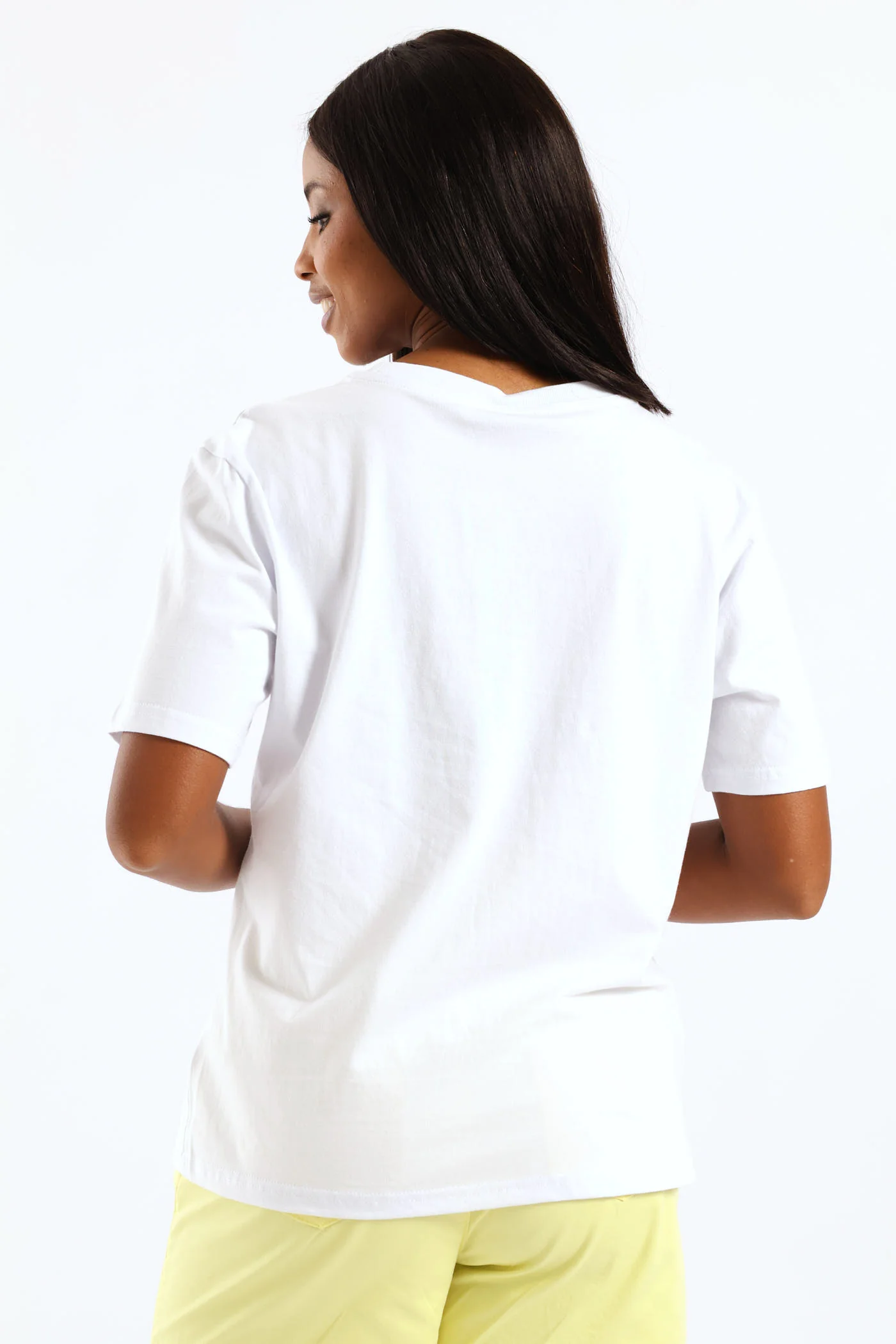 Pearl Bow Embroidered Tee - White - Image 3
