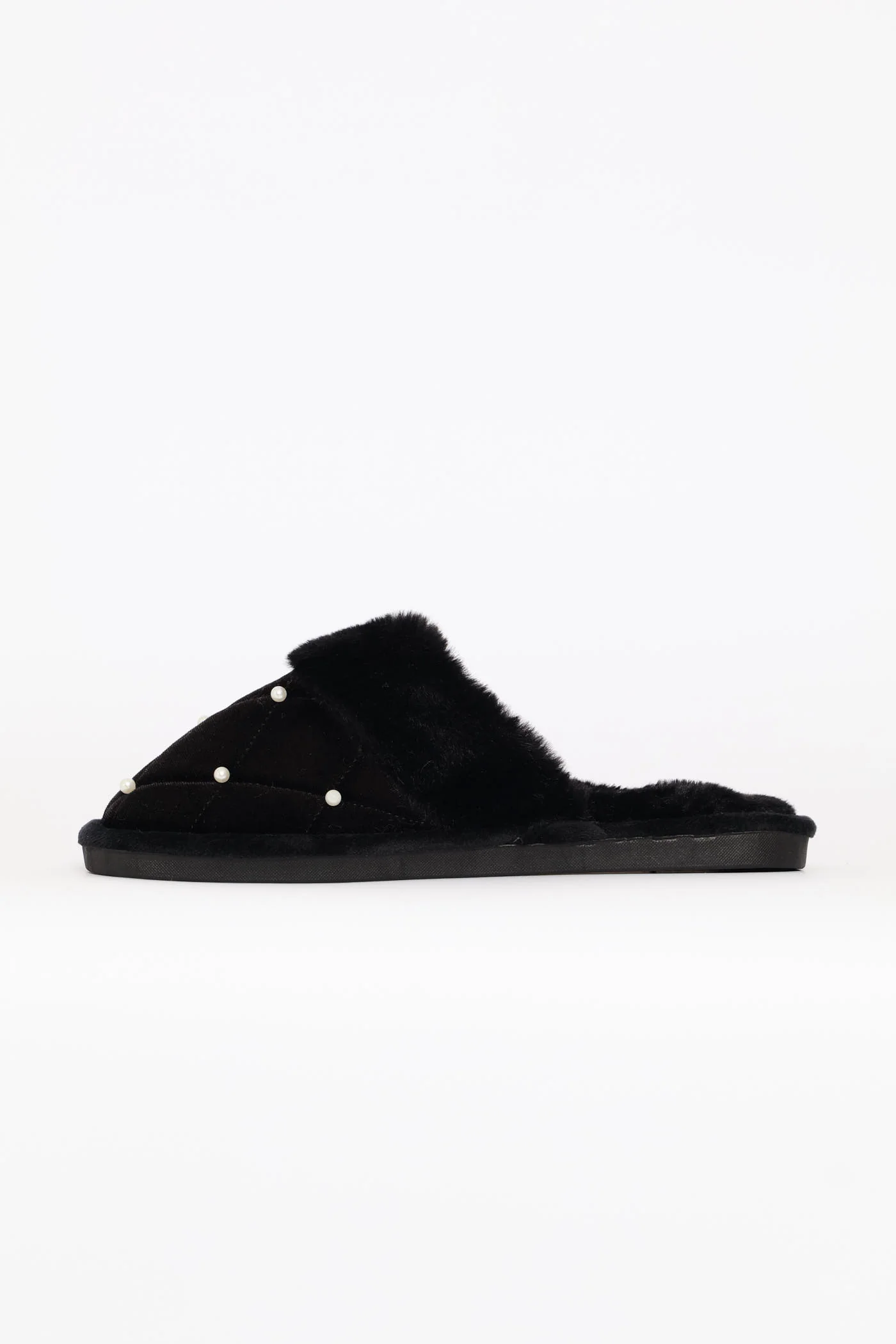 Pearl Detail Slipper - Black - Image 3